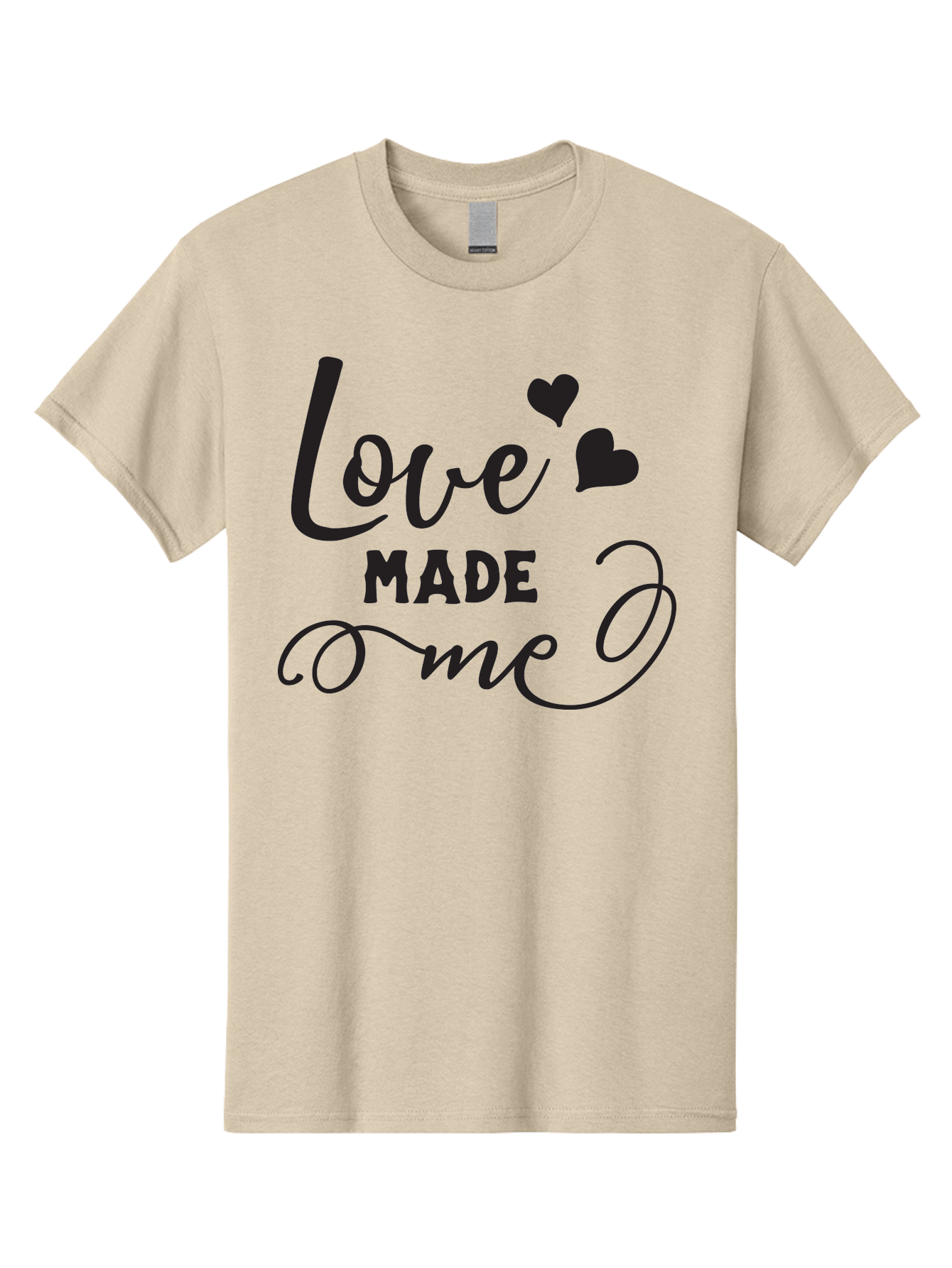 Love-Made-Me Men'S Graphic Tee, 100% Cotton, Comfortable Casual Summer Wear, Machine Washable, Love Quote, Heartwarming Phrase, Love Made Me, Inspirational Text, Black Text, Cursive Font, Heart Symbols, Love Message, Affectionate Words Aac979 15