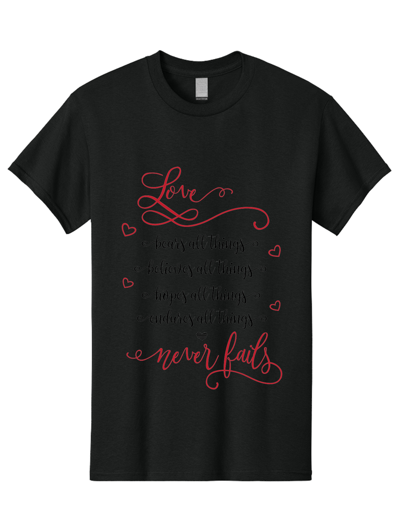 Love-Never-Fails Men'S Graphic Tee, 100% Cotton, Comfortable Casual Summer Wear, Machine Washable, Love Quote, Inspirational Quote, Positive Affirmation, Heartwarming Message, Faith, Hope, Charity, 1 Corinthians 13:8 Aac980 21