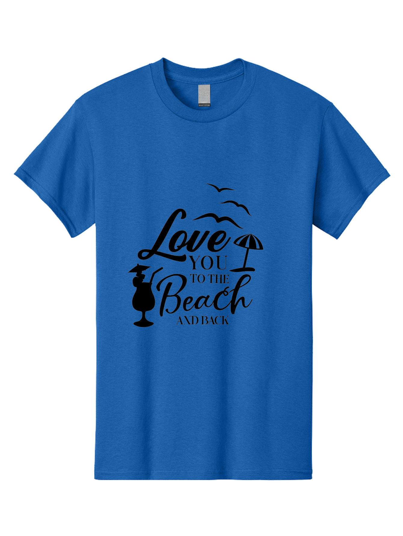 Love-You-To-The-Beach-And-Back Men'S Graphic Tee, 100% Cotton, Comfortable Casual Summer Wear, Machine Washable, Beach Love Quote, Seaside Charm, Coastal Vibes, Summer Romance, Tropical Getaway, Ocean Breeze, Birds Flying, Aac981 29