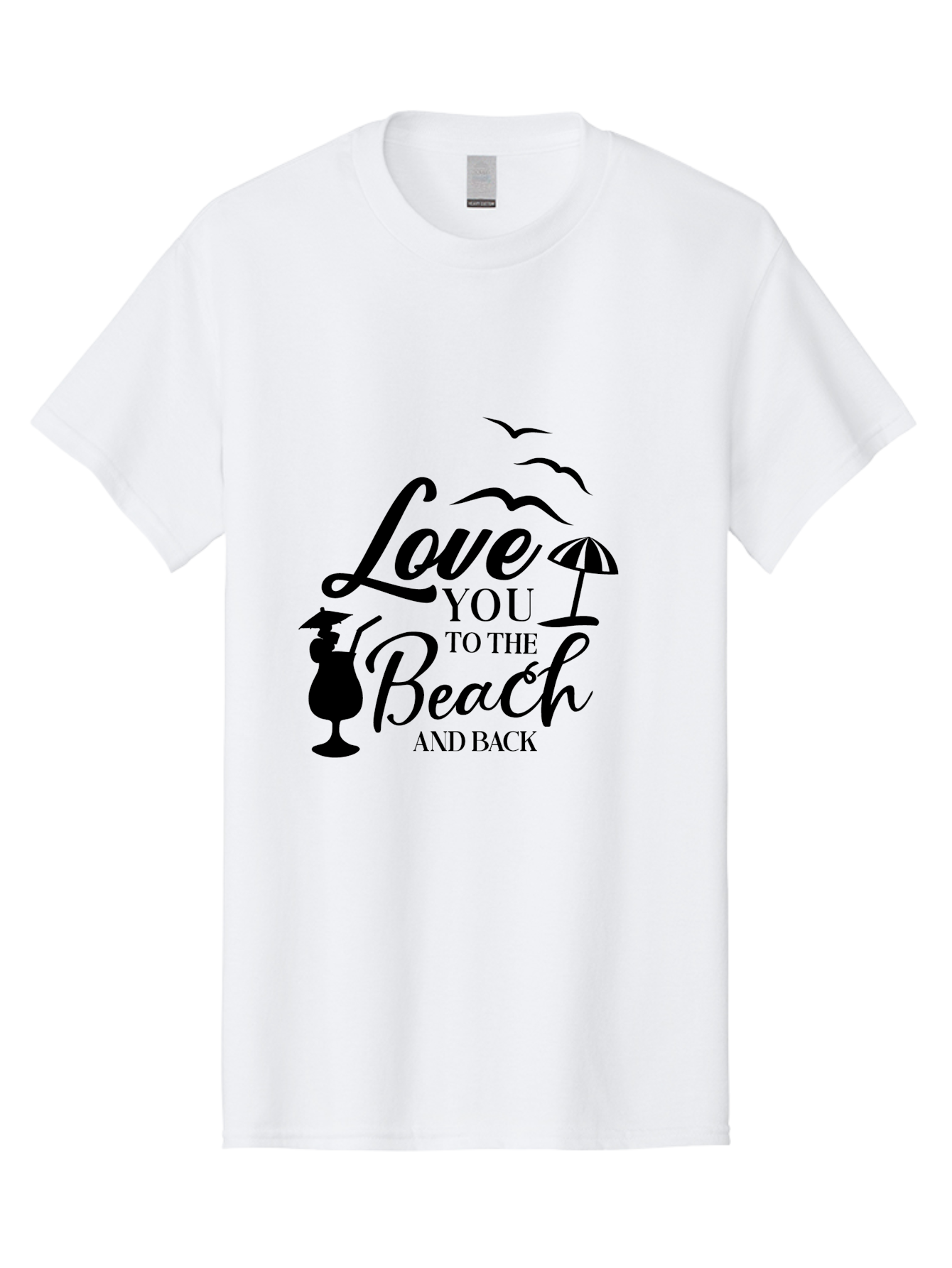 Love-You-To-The-Beach-And-Back Men'S Graphic Tee, 100% Cotton, Comfortable Casual Summer Wear, Machine Washable, Beach Love Quote, Seaside Charm, Coastal Vibes, Summer Romance, Tropical Getaway, Ocean Breeze, Birds Flying, Aac981 15