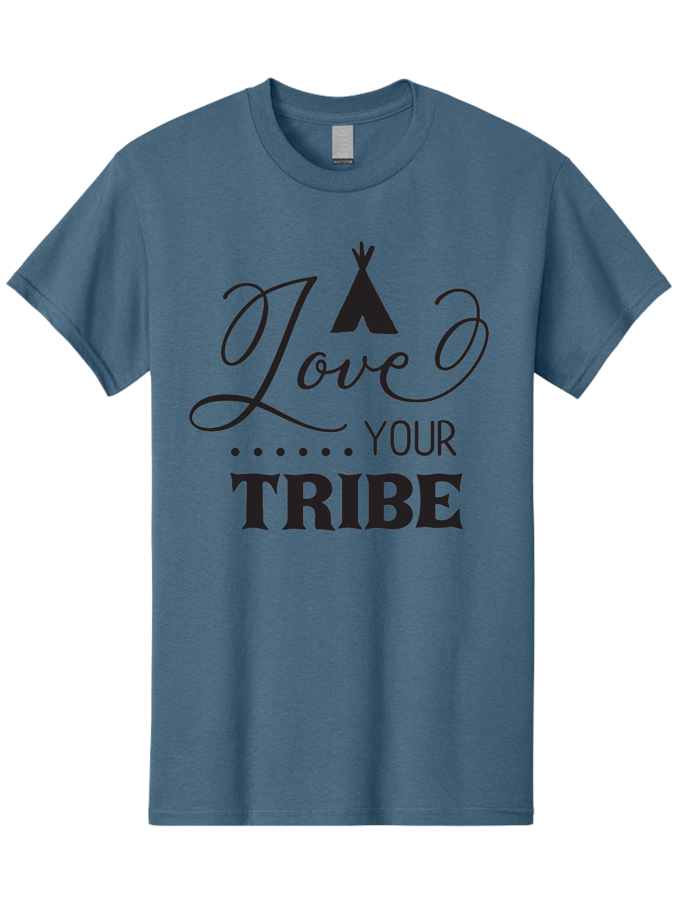 Love-Your-Tribe Men'S Graphic Tee, 100% Cotton, Comfortable Casual Summer Wear, Machine Washable, Love Your Tribe, Tribal Love, Motivational Quote, Inspirational Saying, Teepee Symbol, Unity Phrase, Community Message, Typographic Art Aac982 5