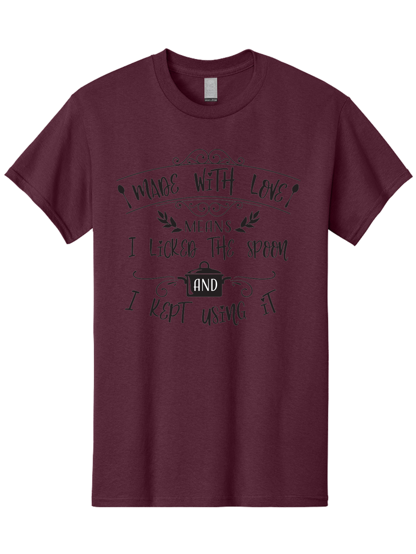 Made-With-Love Men'S Graphic Tee, 100% Cotton, Comfortable Casual Summer Wear, Machine Washable, Humorous Quote, Kitchen Humor, Cooking With Love, Funny Kitchen Signs, Witty Sayings, Playful Kitchen Decor, Cooking Quotes Aac985 15