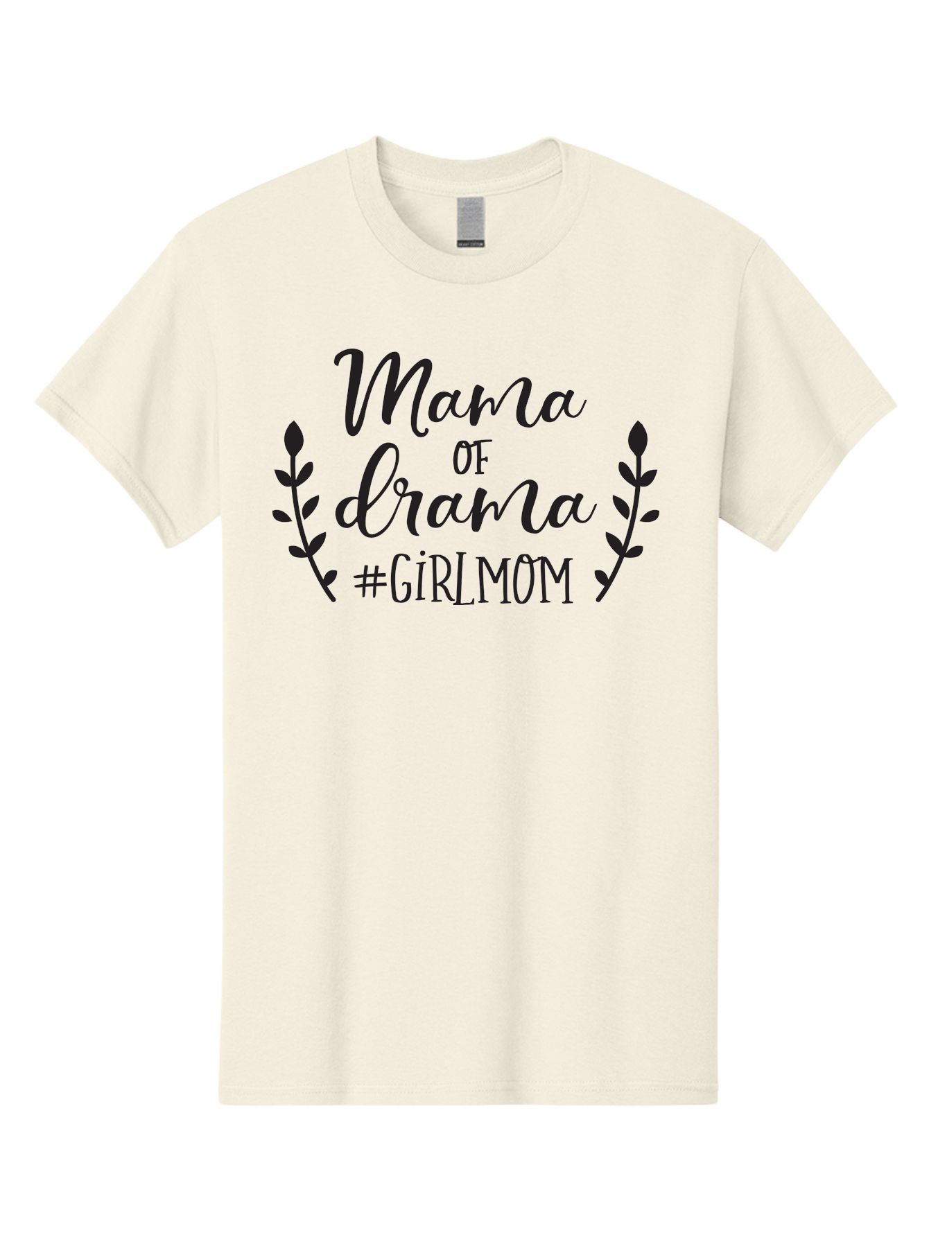 Mama-Of-Drama-Girlmom Men'S Graphic Tee, 100% Cotton, Comfortable Casual Summer Wear, Machine Washable, Mama Of Drama, Girl Mom Quote, Funny Motherhood, Parenting Humor, Girlmom Hashtag, Elegant Script Font, Floral Wreath Design, Sassy Mama, Aac992 29