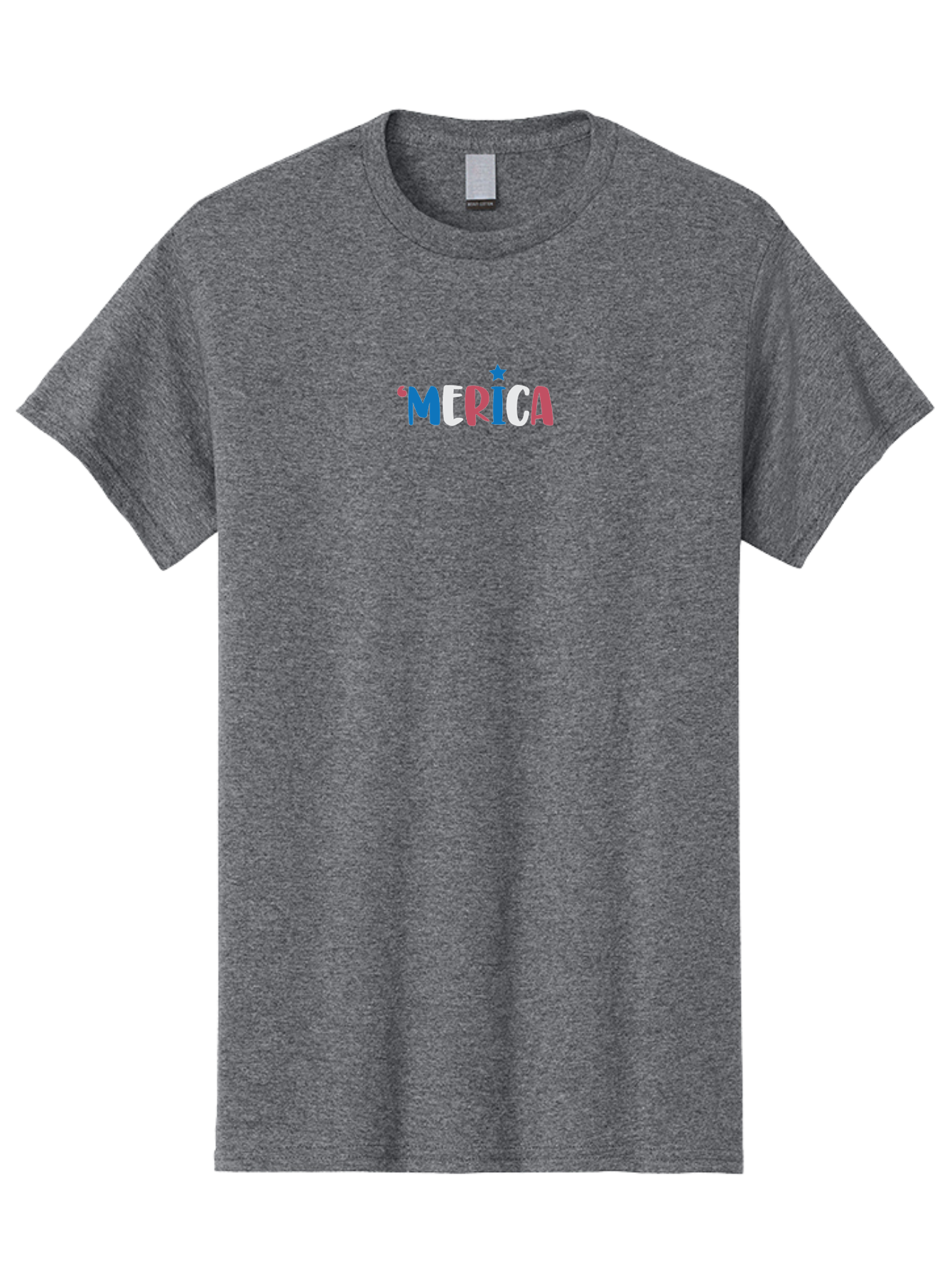 Merica Men'S Graphic Tee, 100% Cotton, Comfortable Casual Summer Wear, Machine Washable, Patriotic Design, 'Merica Text, Red White And Blue, American Flag Colors, Star Symbol, Bold Typography, Festive Atmosphere, Independence Day, Aad001 1