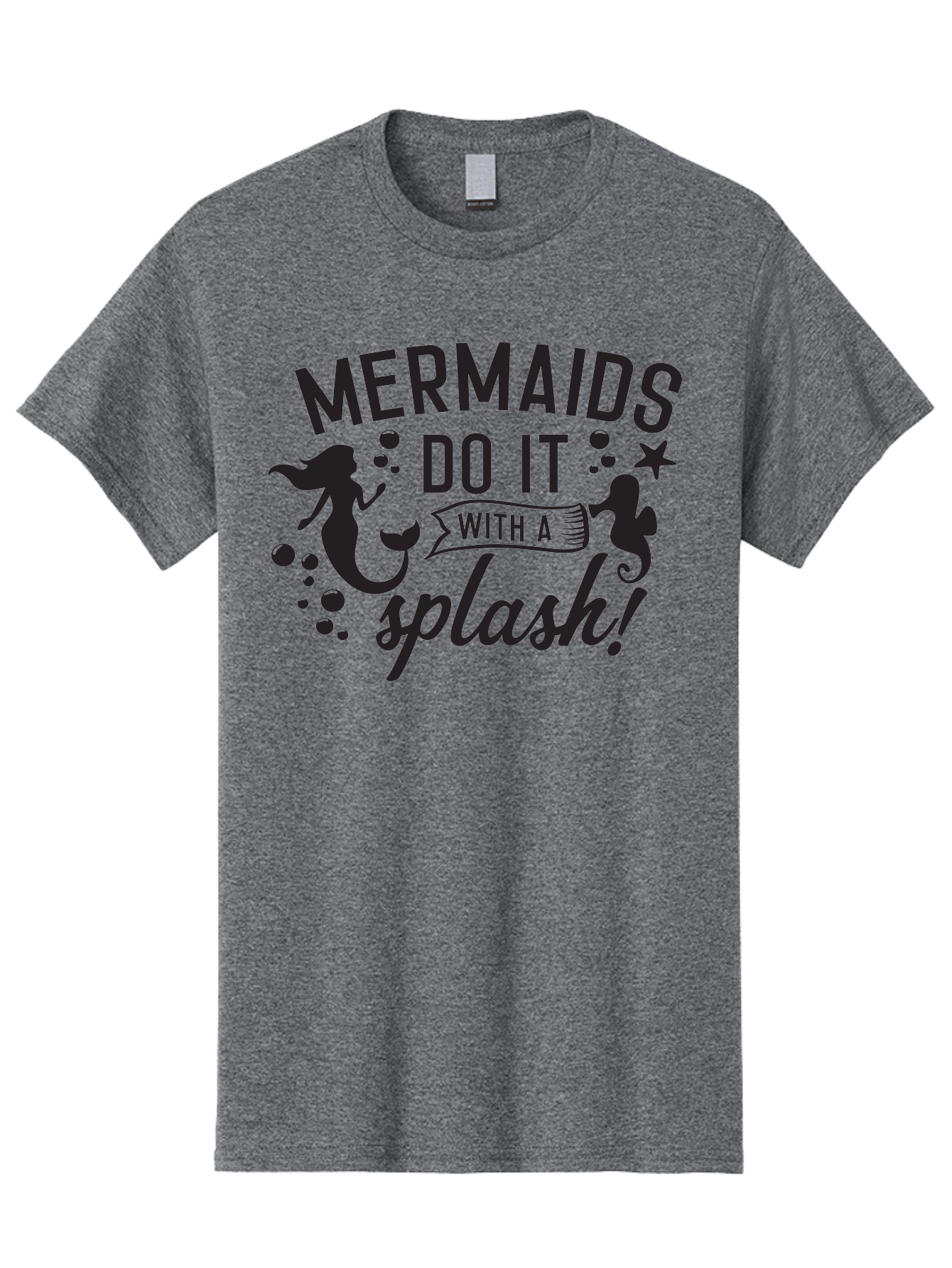 Mermaids-Do-It-With-A-Splash Men'S Graphic Tee, 100% Cotton, Comfortable Casual Summer Wear, Machine Washable, Mermaid Silhouettes, Ocean Creatures, Playful Graphics, Whimsical Design, Underwater Theme, Aquatic Life, Fun Phrases, Aad002 11