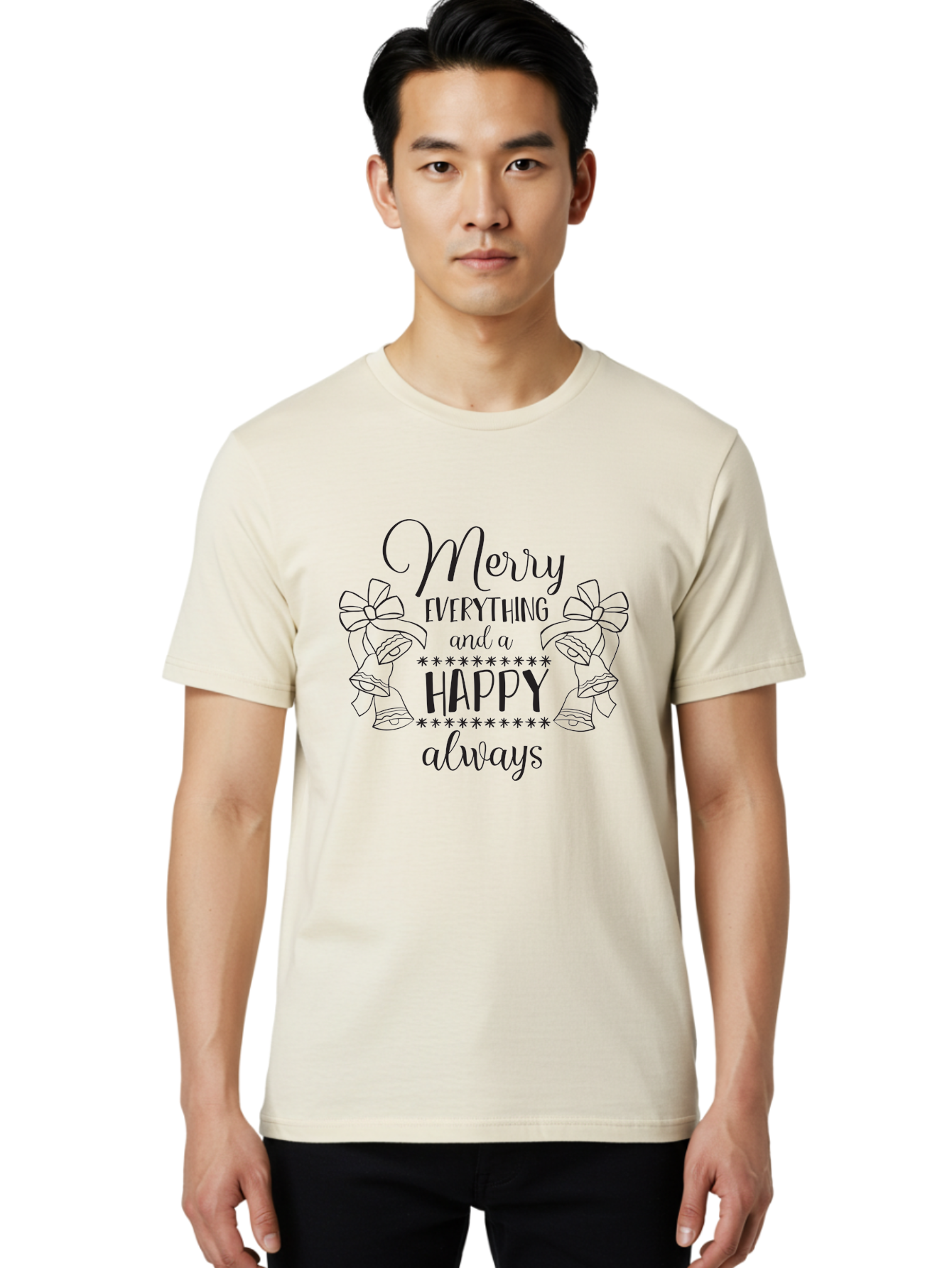 Merry-Everything-And-Happy-Always Men'S Graphic Tee, 100% Cotton, Comfortable Casual Summer Wear, Machine Washable, Merry Everything And A Happy Always, Festive Greeting, Holiday Cheer, Christmas Wishes, Joyful Message, Celebratory Tone, Aad005 6