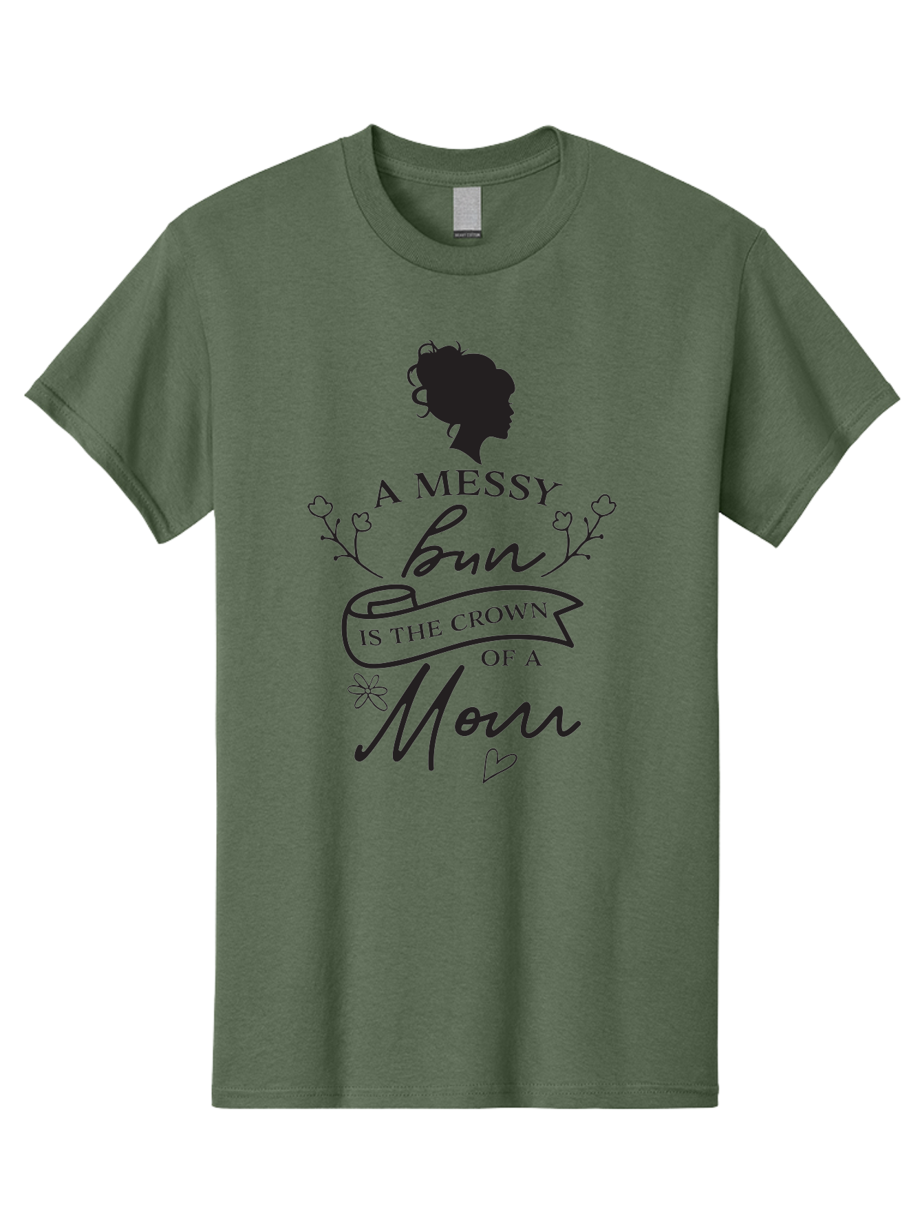 Messy-Bun Men'S Graphic Tee, 100% Cotton, Comfortable Casual Summer Wear, Machine Washable, Messy Bun Hairstyle, Mom Life, Motherhood, Cute Quote, Floral Design, Feminine Charm, Motherly Love, Hair Bun, Inspirational Quote Aad006 15