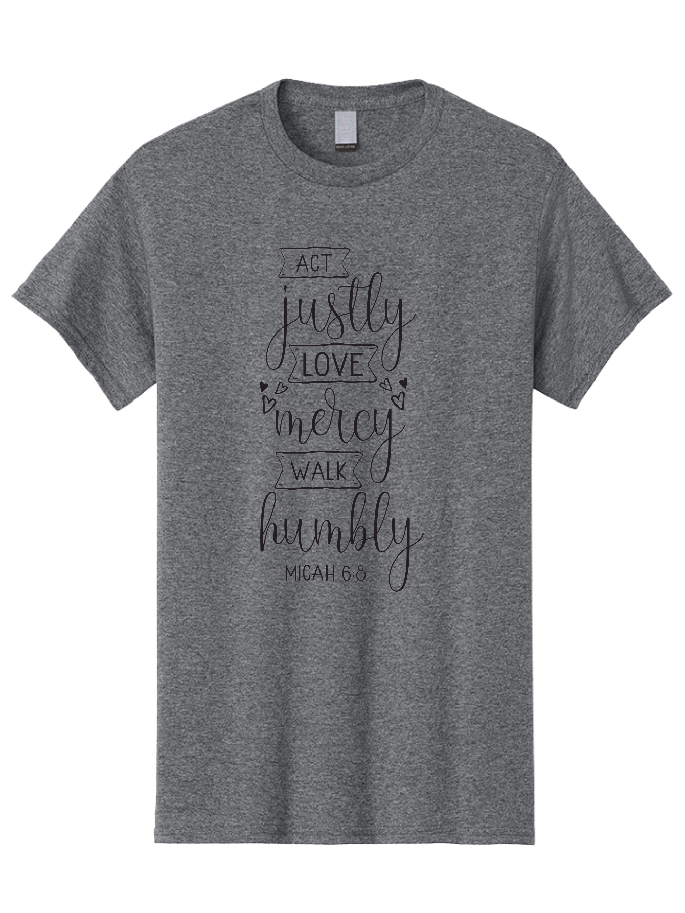 Micah-6-8 Men'S Graphic Tee, 100% Cotton, Comfortable Casual Summer Wear, Machine Washable, Inspirational Quote, Biblical Verse, Micah 6:8, Act Justly, Love Mercy, Walk Humbly, Motivational Words, Heartwarming Message, Kindness, Compassion, Aad007 5