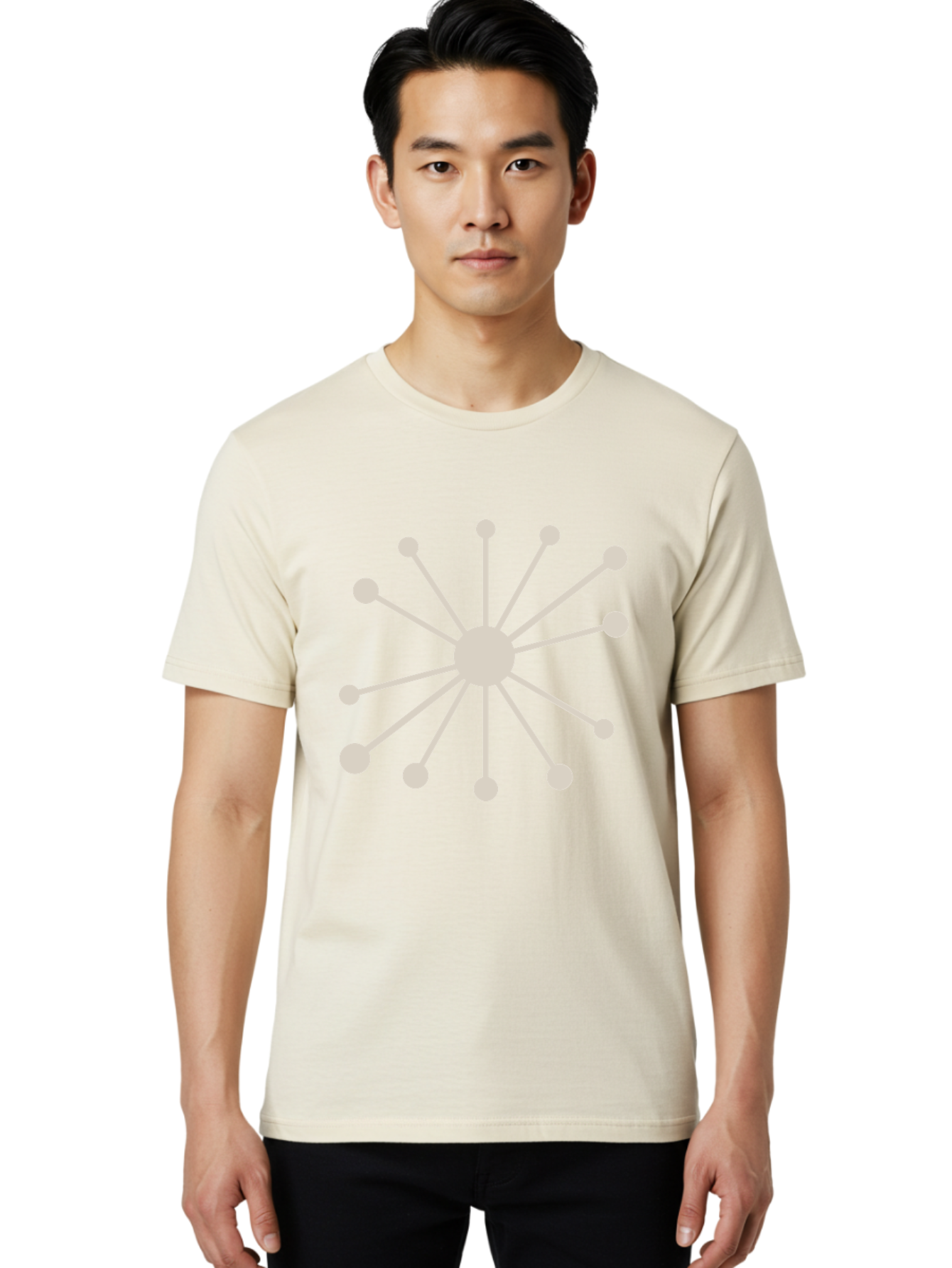 Molecular-Structure Men'S Graphic Tee, 100% Cotton, Comfortable Casual Summer Wear, Machine Washable, Network Diagram, Interconnected Nodes, Web Design, Digital Connections, Futuristic Tech, Abstract Art, Modern Graphic, Minimalist Style Aad010 16
