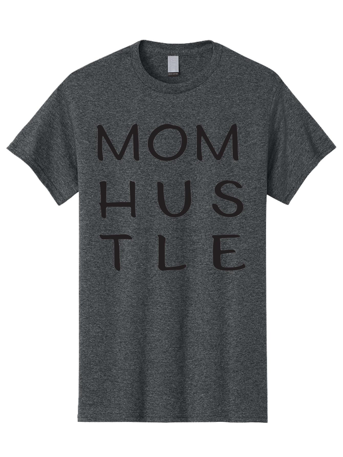 Mom-Hustle Men'S Graphic Tee, 100% Cotton, Comfortable Casual Summer Wear, Machine Washable, Motivational Quote, Mom Hustle, Handwritten Text, Black Font, Inspirational Phrase, Empowerment Message, Handwritten Style Aad011 19