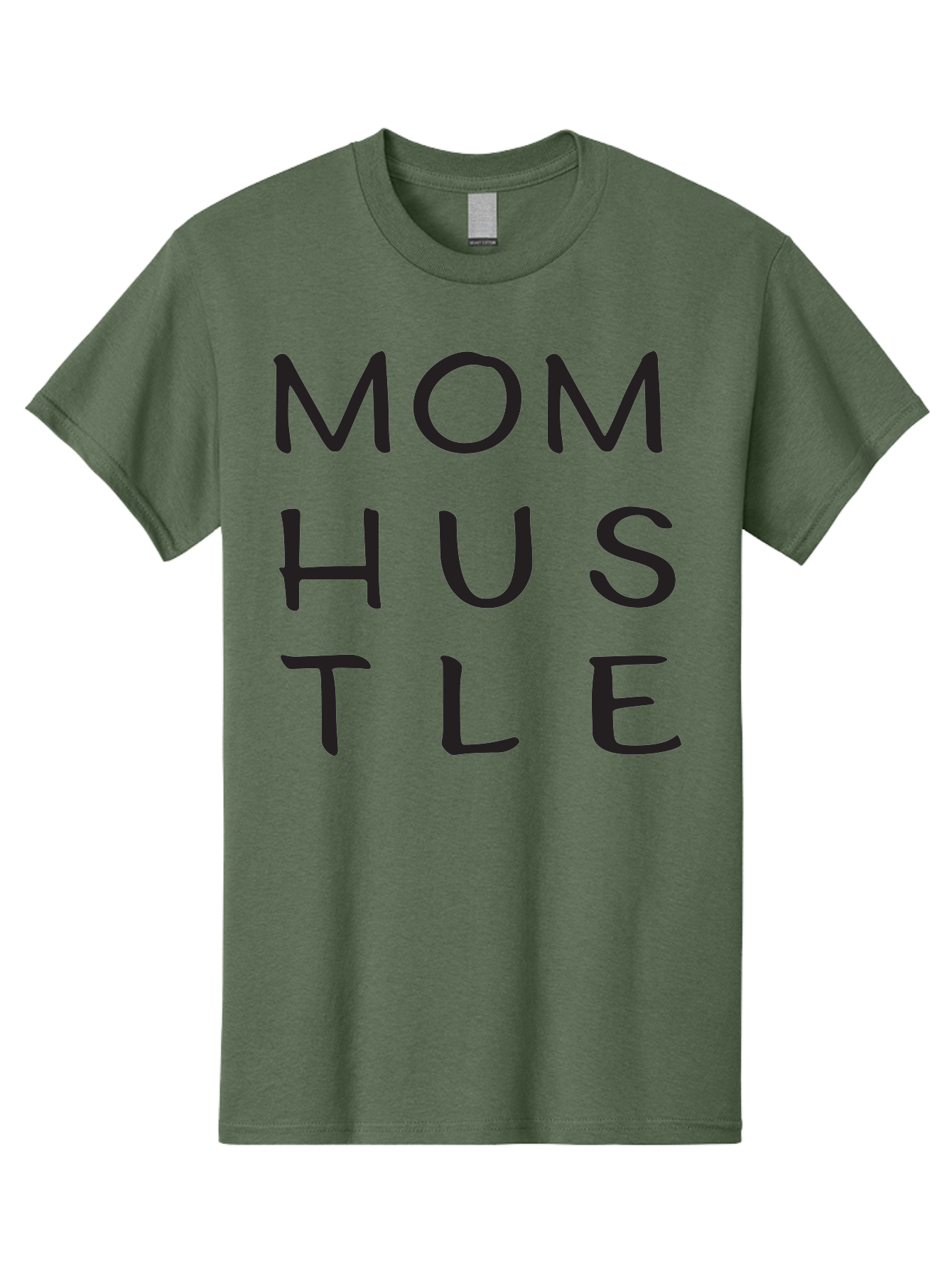 Mom-Hustle Men'S Graphic Tee, 100% Cotton, Comfortable Casual Summer Wear, Machine Washable, Motivational Quote, Mom Hustle, Handwritten Text, Black Font, Inspirational Phrase, Empowerment Message, Handwritten Style Aad011 13