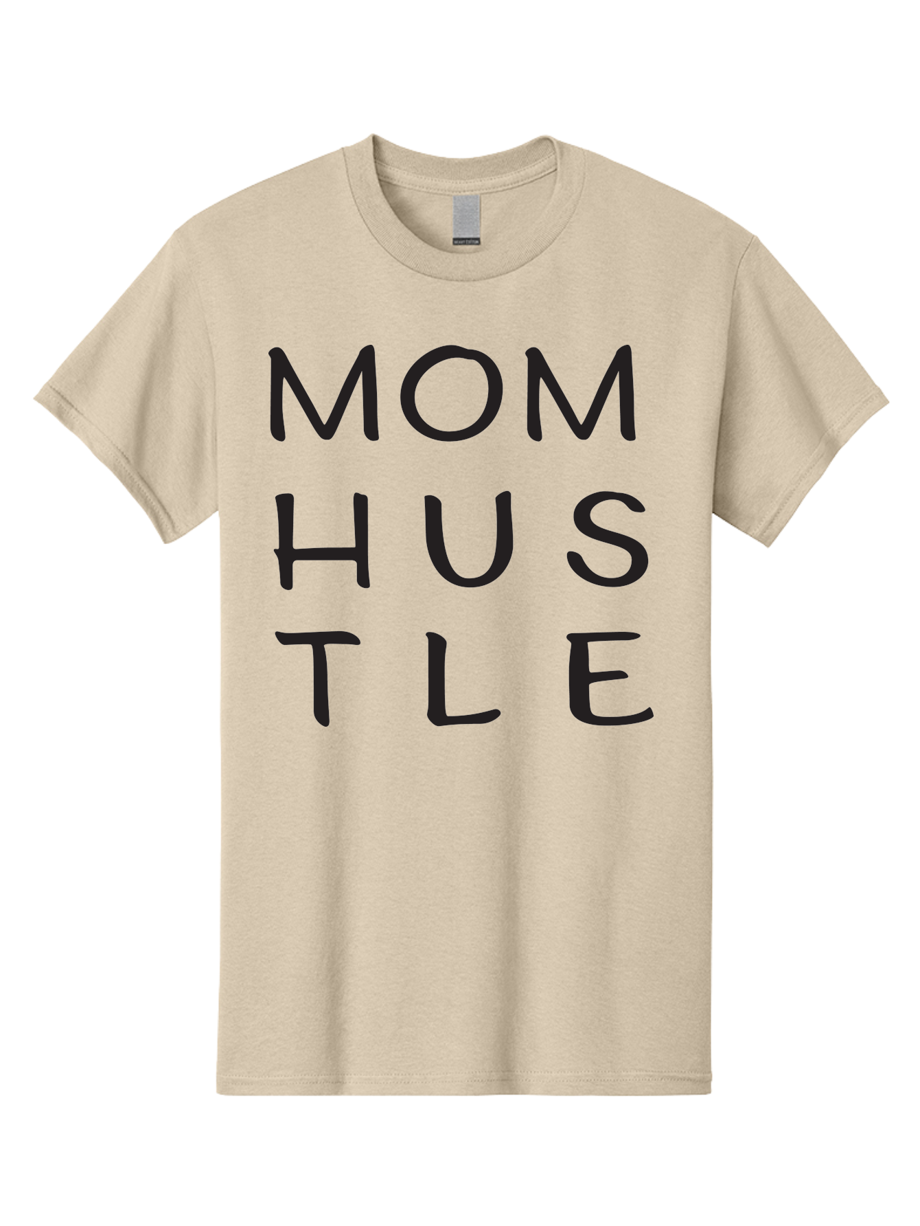 Mom-Hustle Men'S Graphic Tee, 100% Cotton, Comfortable Casual Summer Wear, Machine Washable, Motivational Quote, Mom Hustle, Handwritten Text, Black Font, Inspirational Phrase, Empowerment Message, Handwritten Style Aad011 1