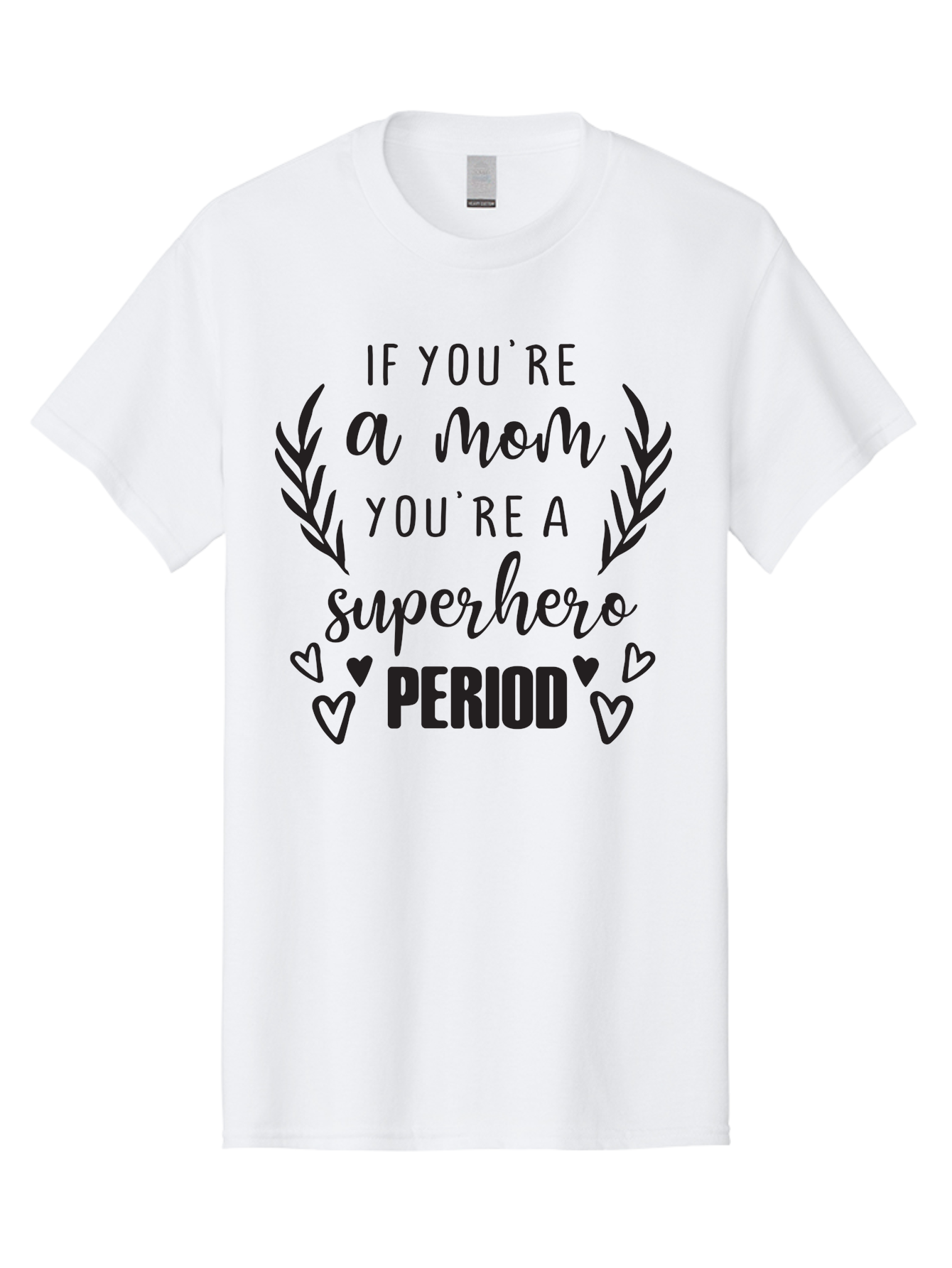 Mom-Superhero Men'S Graphic Tee, 100% Cotton, Comfortable Casual Summer Wear, Machine Washable, Motherhood Empowerment, Superhero Mom, Motherly Love, Inspirational Quote, Positive Affirmation, Heartwarming Message, Laurel Wreath, Hearts, Aad014 7