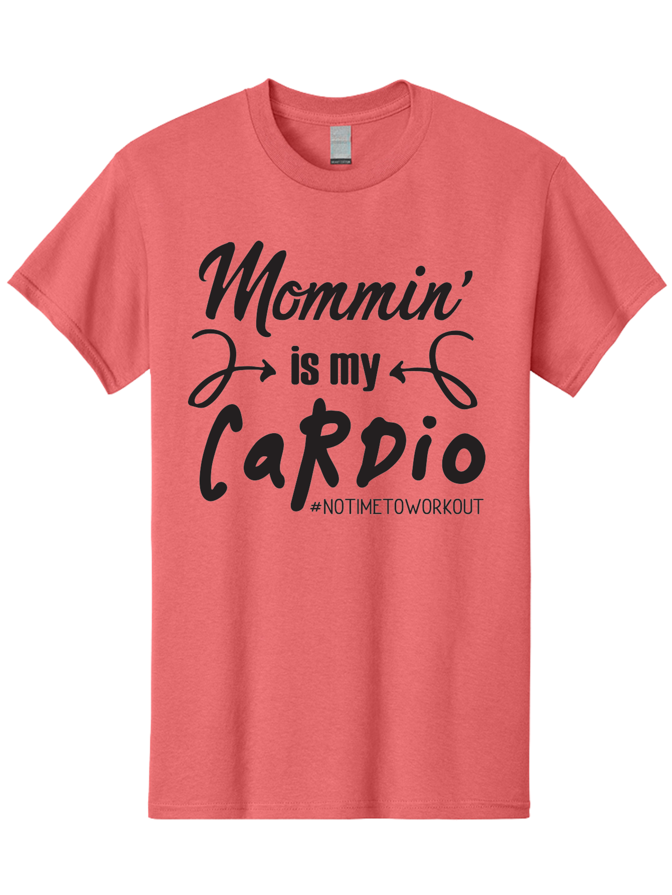 Mommin-Is-My-Cardio Men'S Graphic Tee, 100% Cotton, Comfortable Casual Summer Wear, Machine Washable, Mom Life, Mommin', Cardio Workout, Funny Quotes, Mom Humor, Parenting, Motherhood, Fitness Motivation, Humor For Moms, No Time To Workout Aad016 25