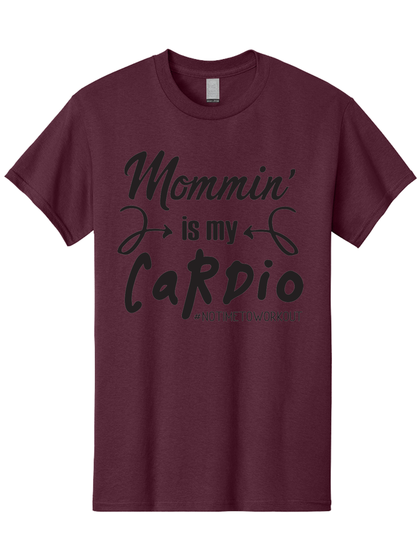 Mommin-Is-My-Cardio Men'S Graphic Tee, 100% Cotton, Comfortable Casual Summer Wear, Machine Washable, Mom Life, Mommin', Cardio Workout, Funny Quotes, Mom Humor, Parenting, Motherhood, Fitness Motivation, Humor For Moms, No Time To Workout Aad016 23