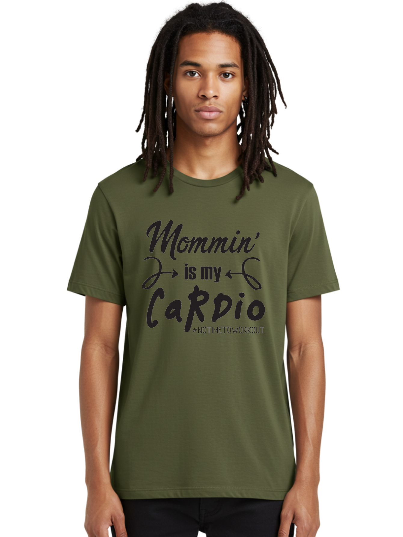 Mommin-Is-My-Cardio Men'S Graphic Tee, 100% Cotton, Comfortable Casual Summer Wear, Machine Washable, Mom Life, Mommin', Cardio Workout, Funny Quotes, Mom Humor, Parenting, Motherhood, Fitness Motivation, Humor For Moms, No Time To Workout Aad016 18