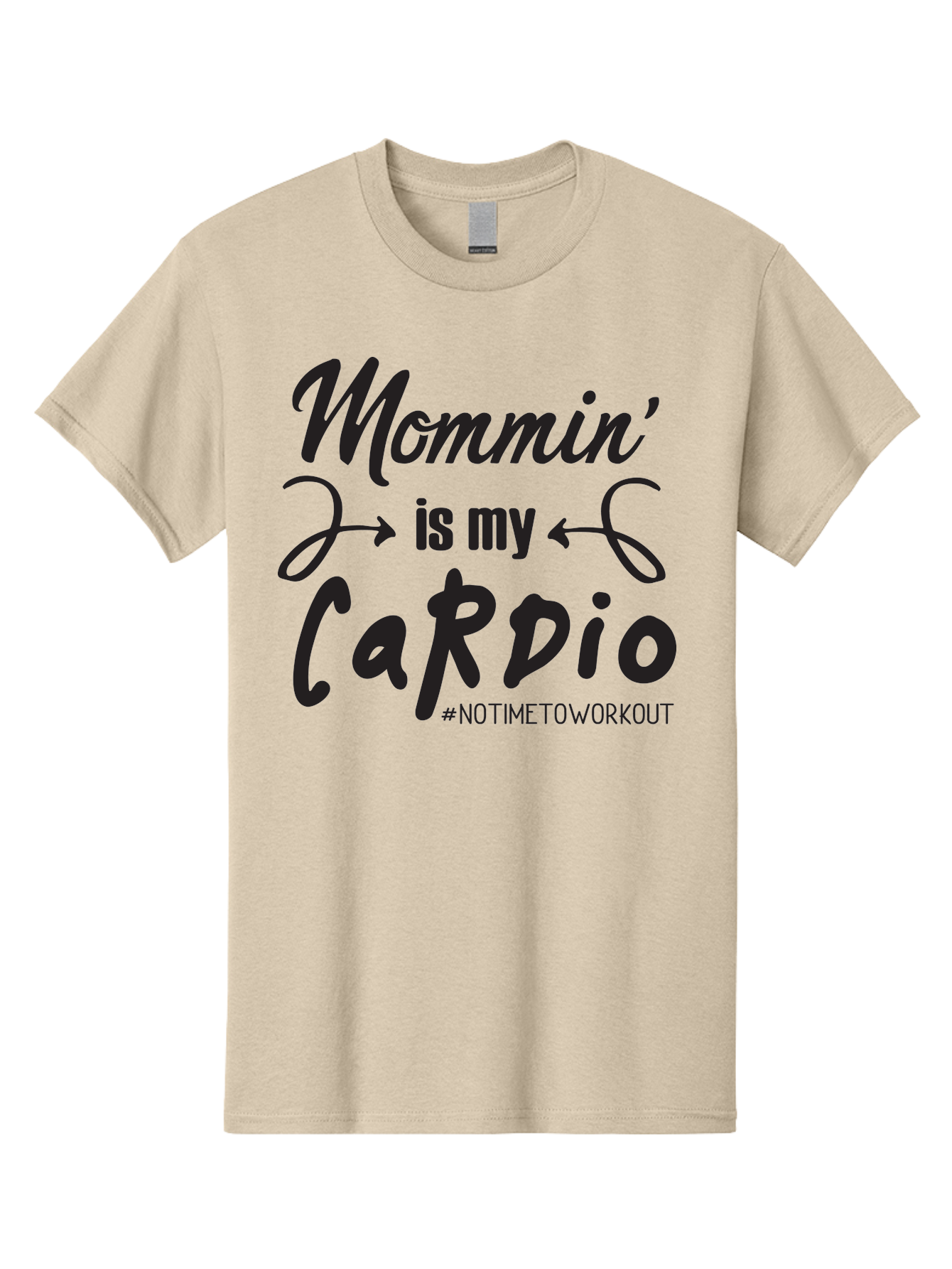 Mommin-Is-My-Cardio Men'S Graphic Tee, 100% Cotton, Comfortable Casual Summer Wear, Machine Washable, Mom Life, Mommin', Cardio Workout, Funny Quotes, Mom Humor, Parenting, Motherhood, Fitness Motivation, Humor For Moms, No Time To Workout Aad016 7