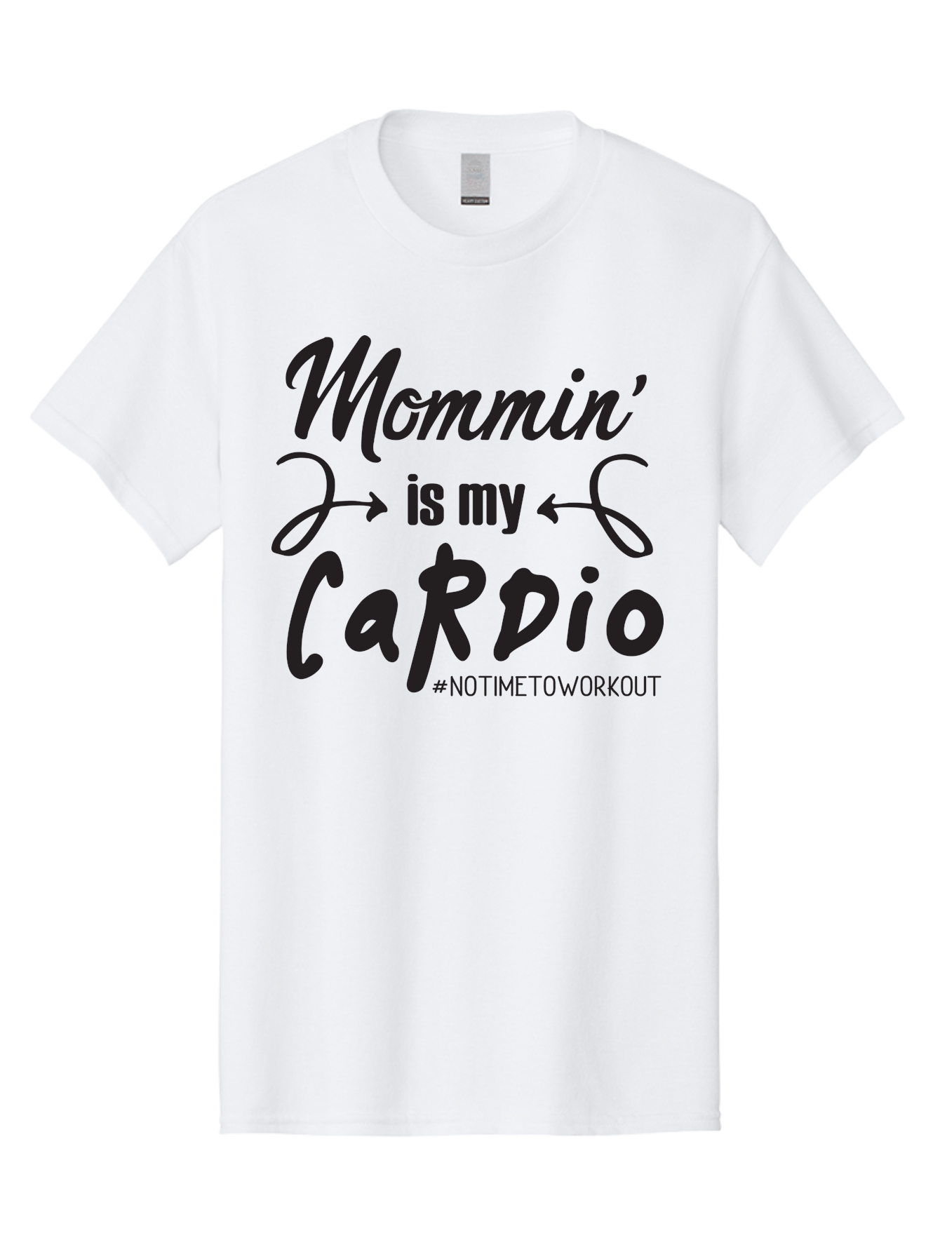 Mommin-Is-My-Cardio Men'S Graphic Tee, 100% Cotton, Comfortable Casual Summer Wear, Machine Washable, Mom Life, Mommin', Cardio Workout, Funny Quotes, Mom Humor, Parenting, Motherhood, Fitness Motivation, Humor For Moms, No Time To Workout Aad016 5