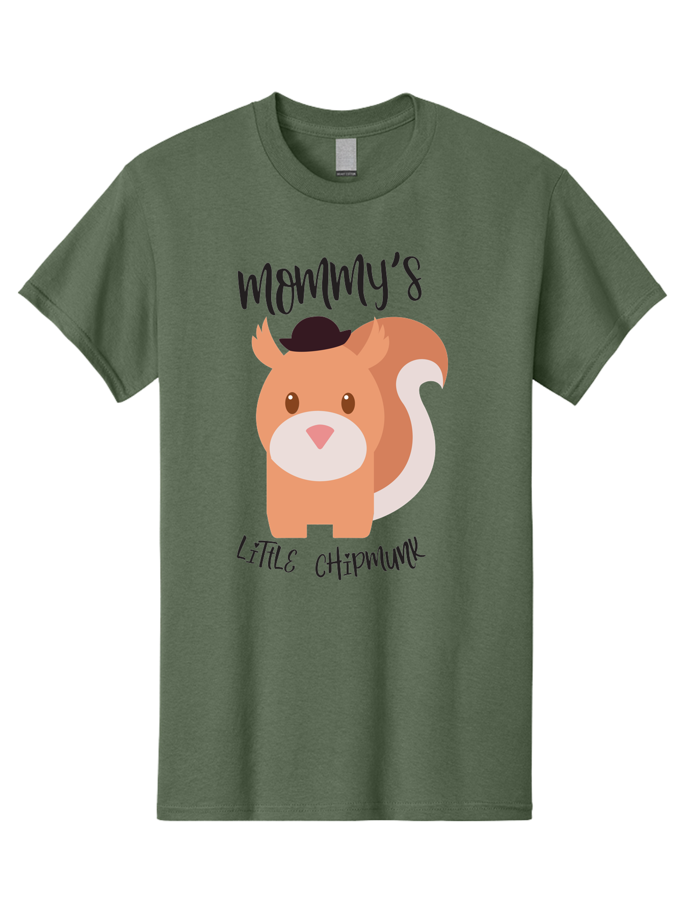 Mommy-S-Little-Chipmunk Men'S Graphic Tee, 100% Cotton, Comfortable Casual Summer Wear, Machine Washable, Chipmunk Cartoon, Animal Graphics, Cartoon Character Design, Nursery Art, Cute Squirrel Illustration, Children'S Graphic Design, Aad017 3