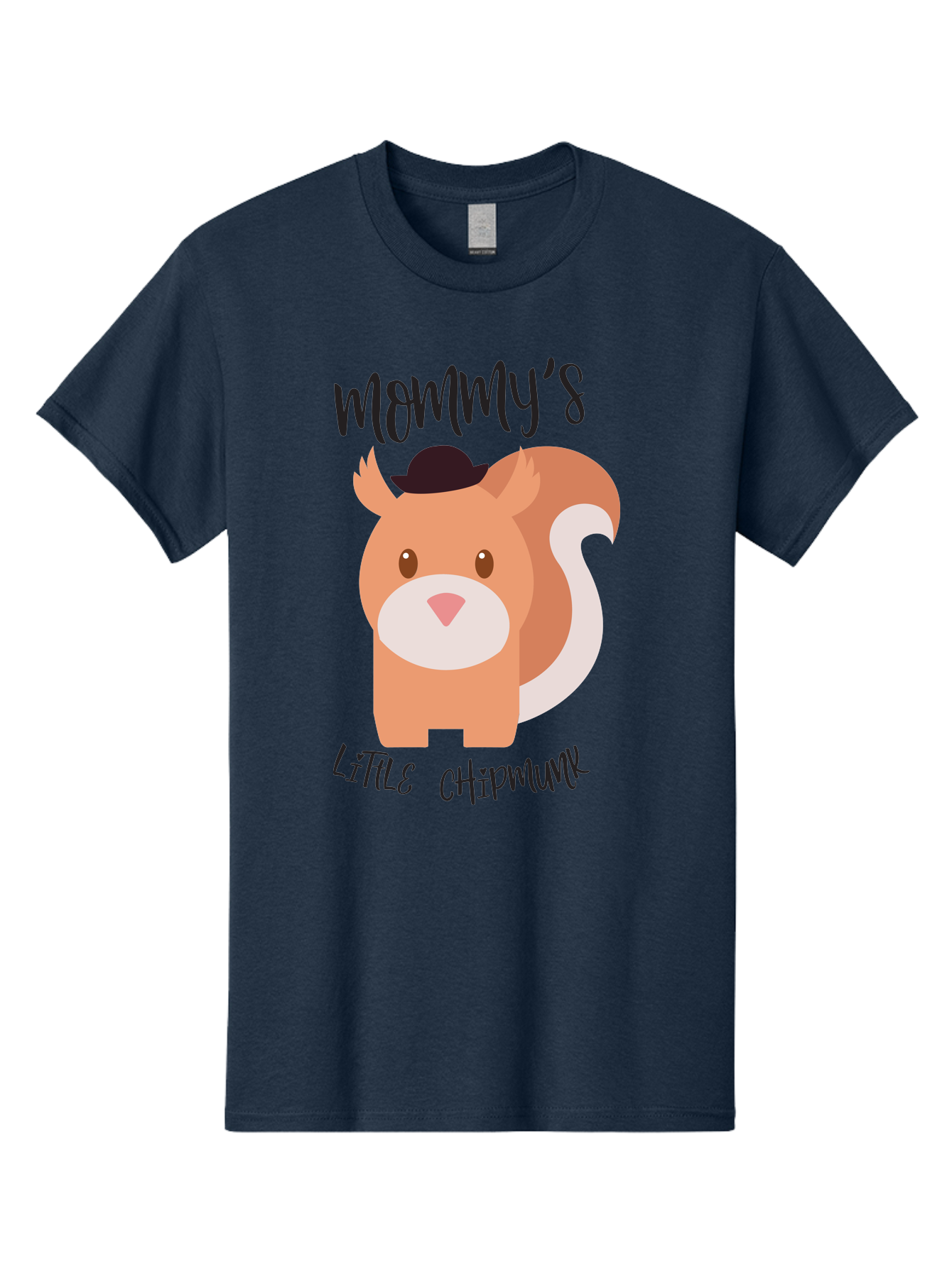 Mommy-S-Little-Chipmunk Men'S Graphic Tee, 100% Cotton, Comfortable Casual Summer Wear, Machine Washable, Chipmunk Cartoon, Animal Graphics, Cartoon Character Design, Nursery Art, Cute Squirrel Illustration, Children'S Graphic Design, Aad017 23
