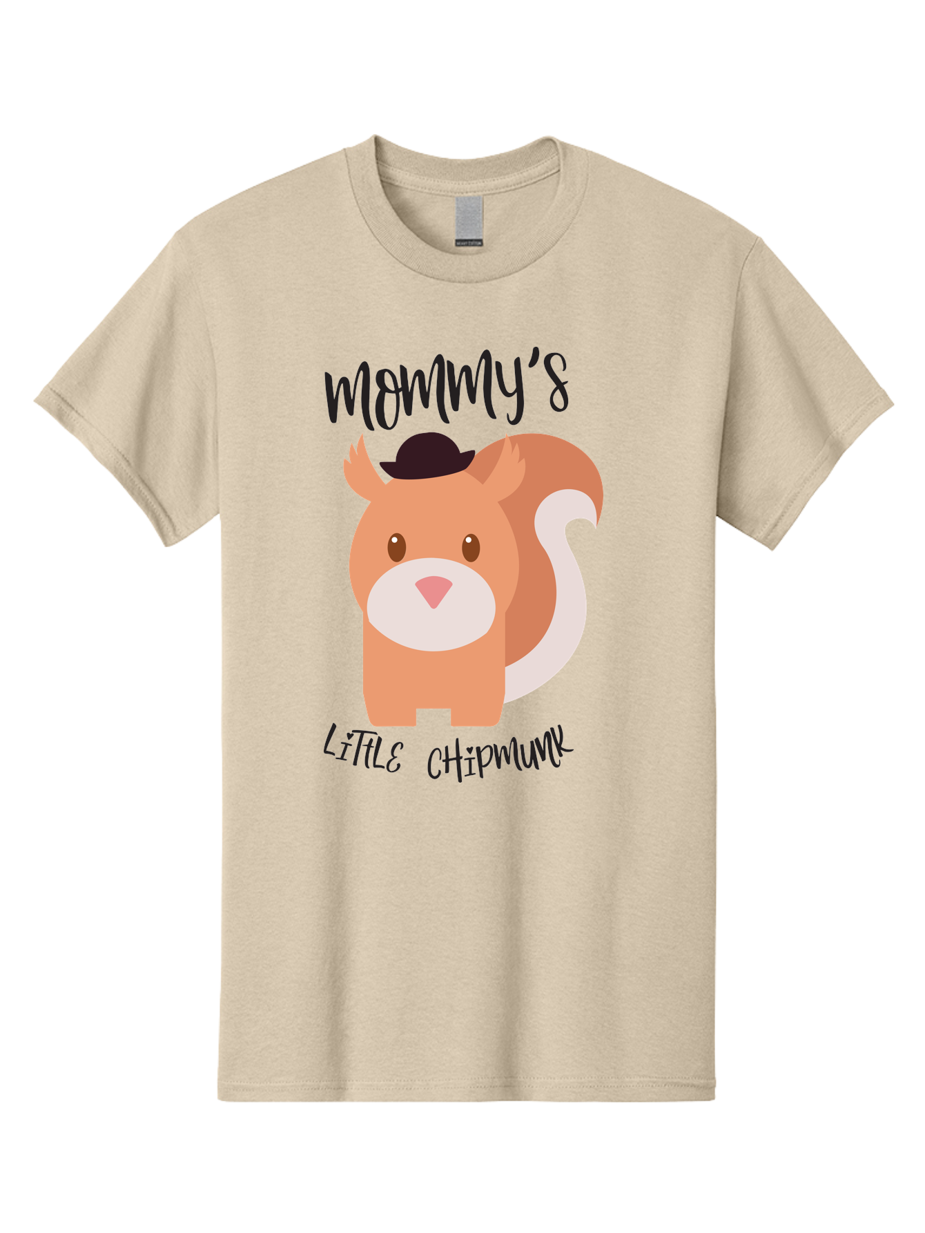 Mommy-S-Little-Chipmunk Men'S Graphic Tee, 100% Cotton, Comfortable Casual Summer Wear, Machine Washable, Chipmunk Cartoon, Animal Graphics, Cartoon Character Design, Nursery Art, Cute Squirrel Illustration, Children'S Graphic Design, Aad017 17