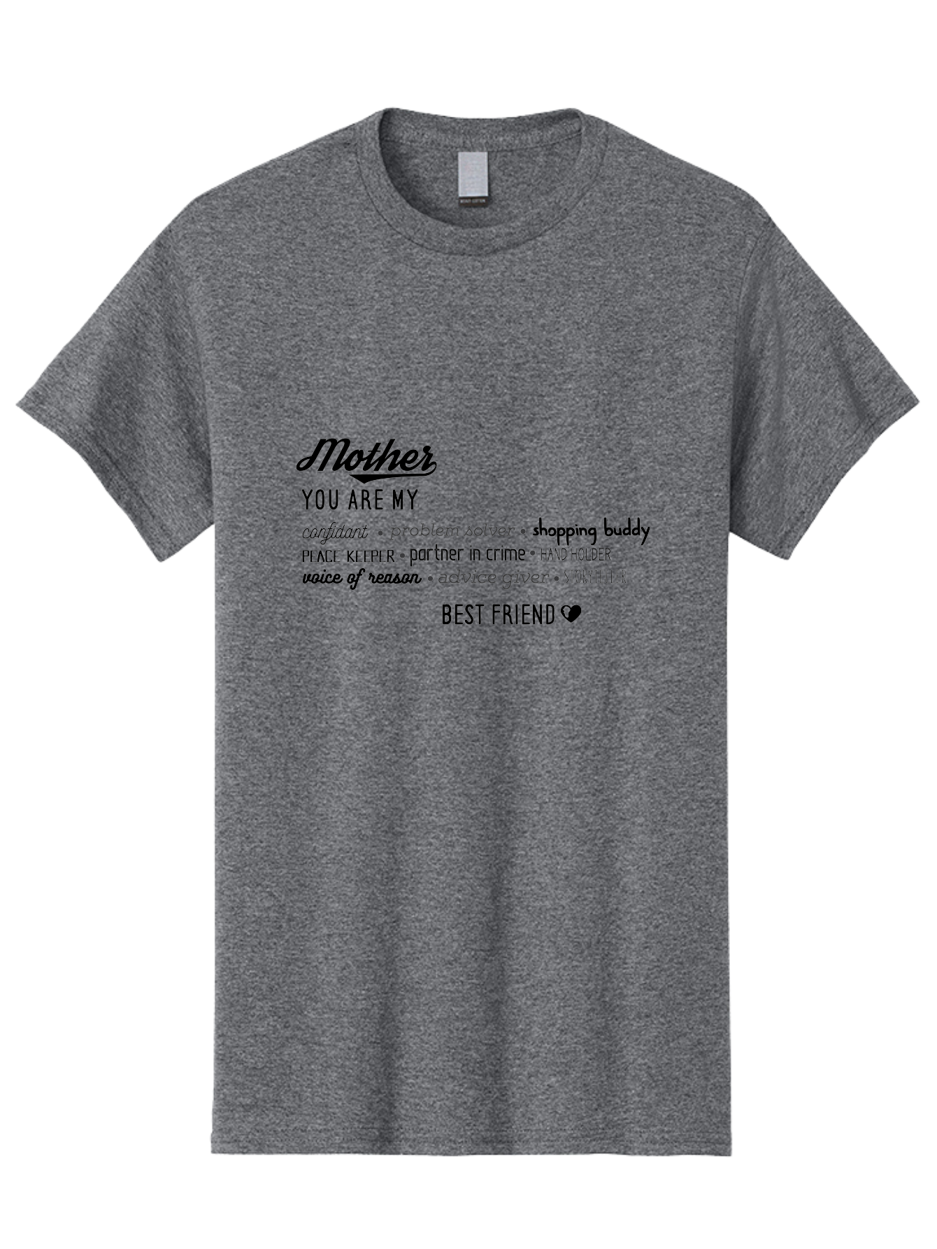 Mother Men'S Graphic Tee, 100% Cotton, Comfortable Casual Summer Wear, Machine Washable, Mother'S Day Card, Personalized Gift, Mother'S Love, Best Friend, Heartfelt Message, Appreciation, Gratitude, Mother'S Role, Family Bonding, Aad026 21