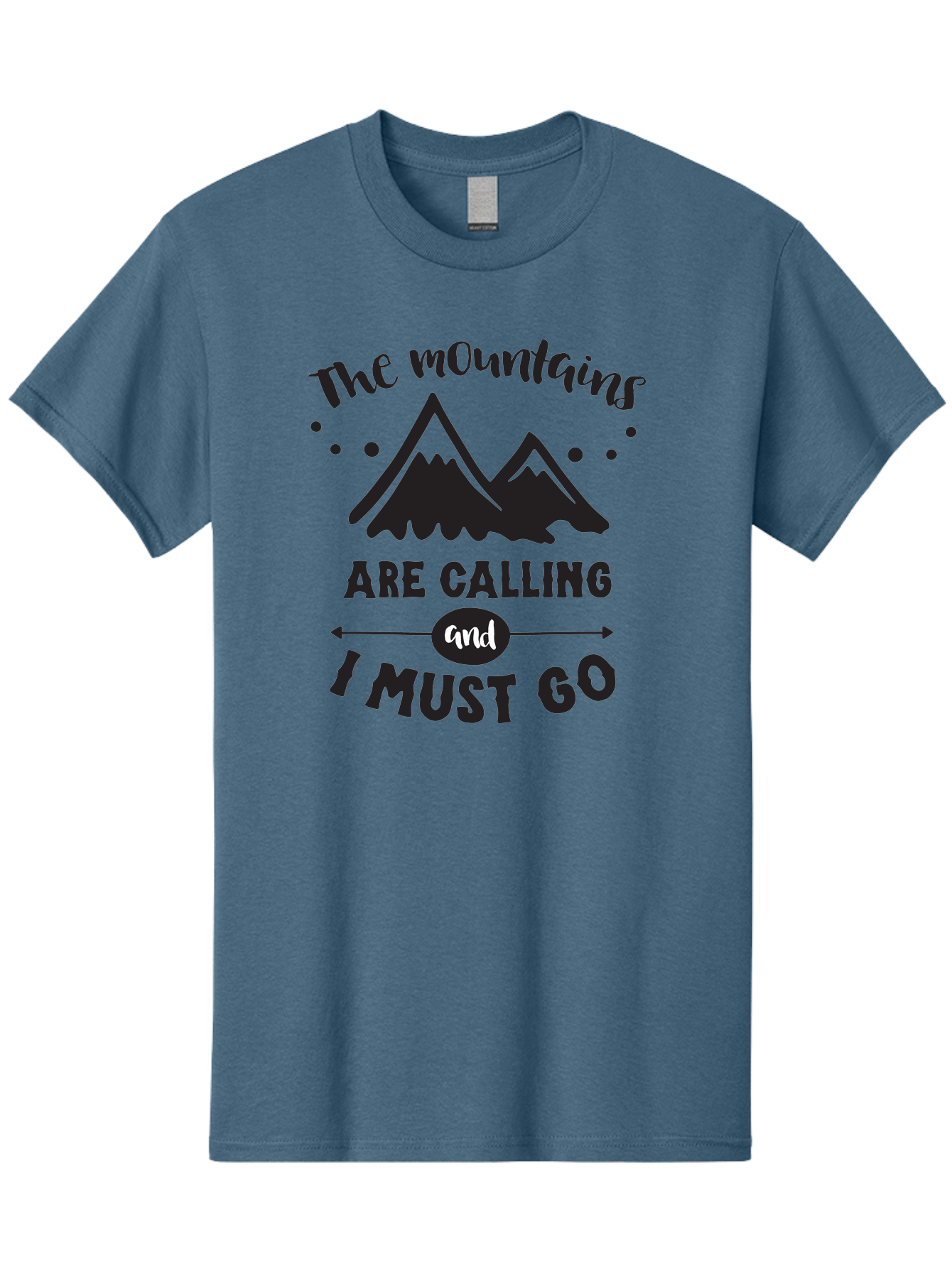 Mountains-Are-Calling Men'S Graphic Tee, 100% Cotton, Comfortable Casual Summer Wear, Machine Washable, Mountain Adventure, Adventure Travel, Inspirational Quote, Outdoorsy, Wanderlust, Motivational Quote, Travel Quote, Adventure Seeking, Aad030 25