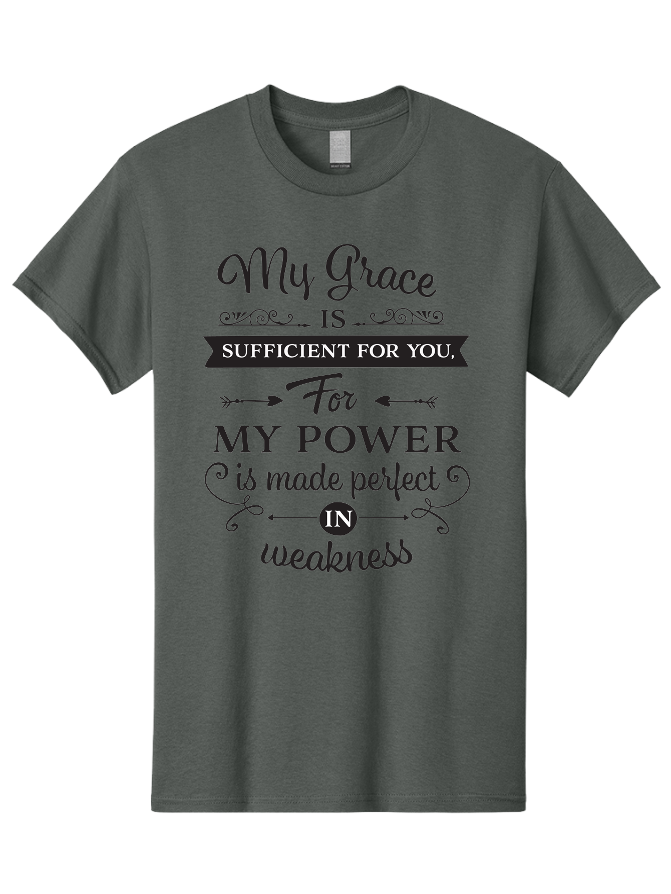 My-Grace-Is-Sufficient Men'S Graphic Tee, 100% Cotton, Comfortable Casual Summer Wear, Machine Washable, Inspirational Quote, Motivational Words, Faith-Based Message, Spiritual Guidance, Encouraging Scripture, Divine Love, Sacred Text, Aad038 9