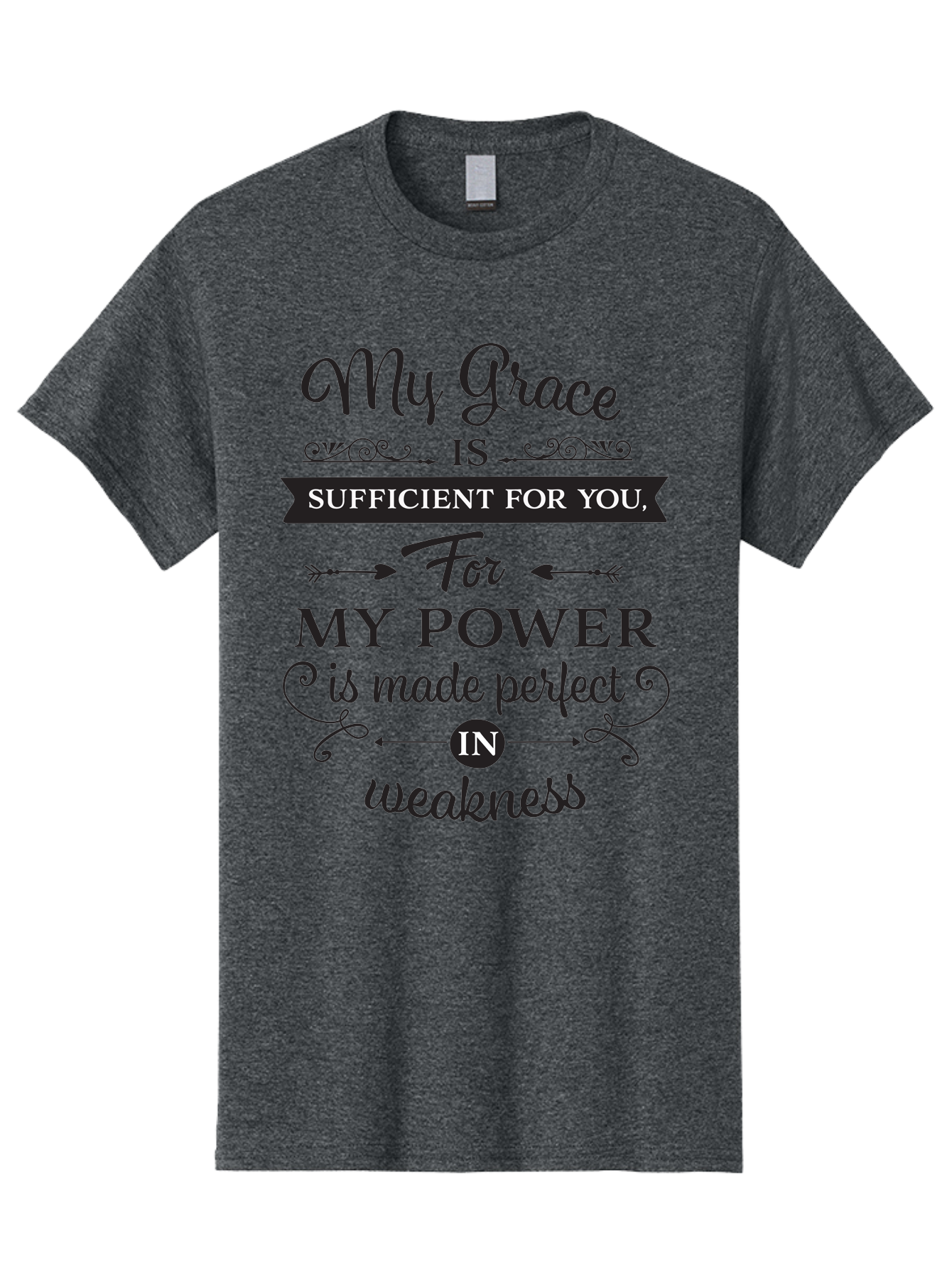 My-Grace-Is-Sufficient Men'S Graphic Tee, 100% Cotton, Comfortable Casual Summer Wear, Machine Washable, Inspirational Quote, Motivational Words, Faith-Based Message, Spiritual Guidance, Encouraging Scripture, Divine Love, Sacred Text, Aad038 1