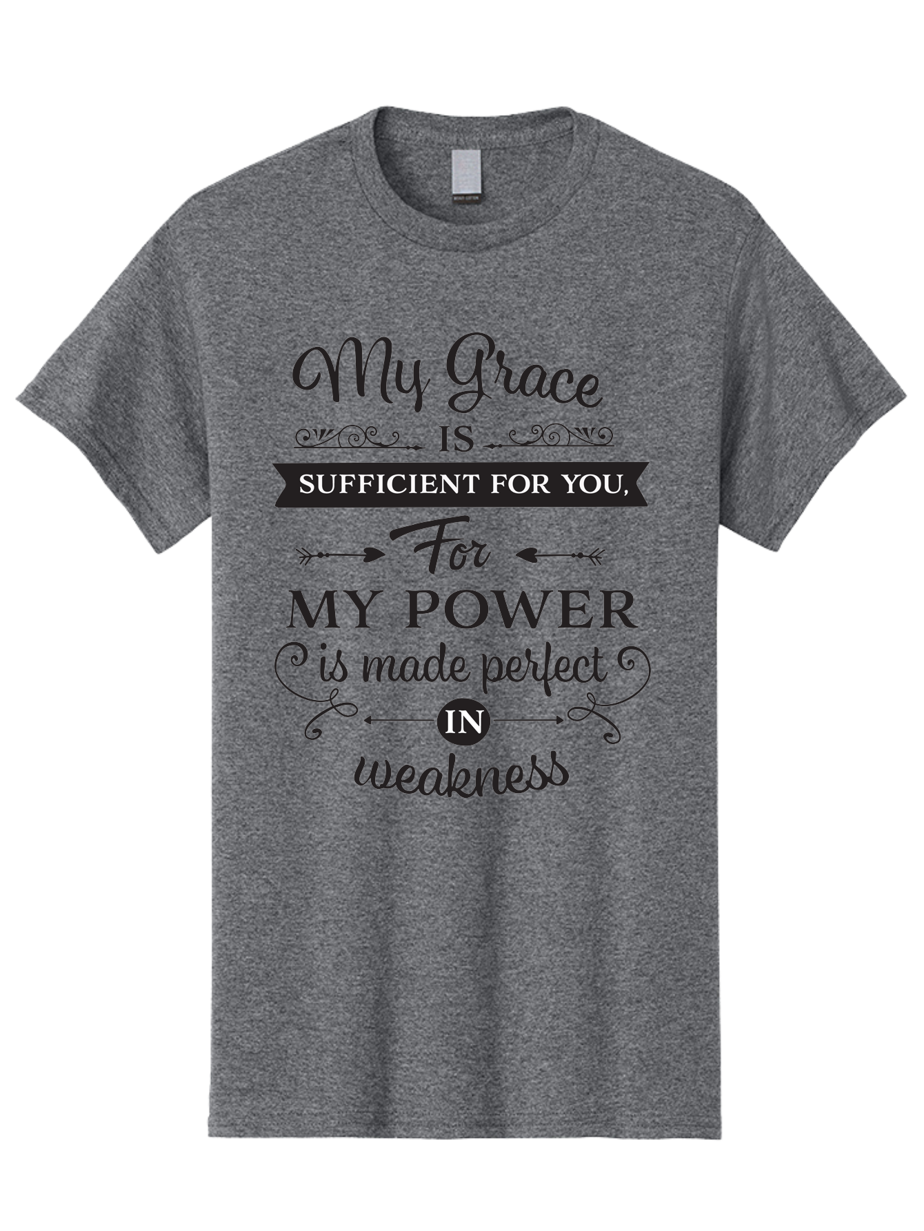 My-Grace-Is-Sufficient Men'S Graphic Tee, 100% Cotton, Comfortable Casual Summer Wear, Machine Washable, Inspirational Quote, Motivational Words, Faith-Based Message, Spiritual Guidance, Encouraging Scripture, Divine Love, Sacred Text, Aad038 13