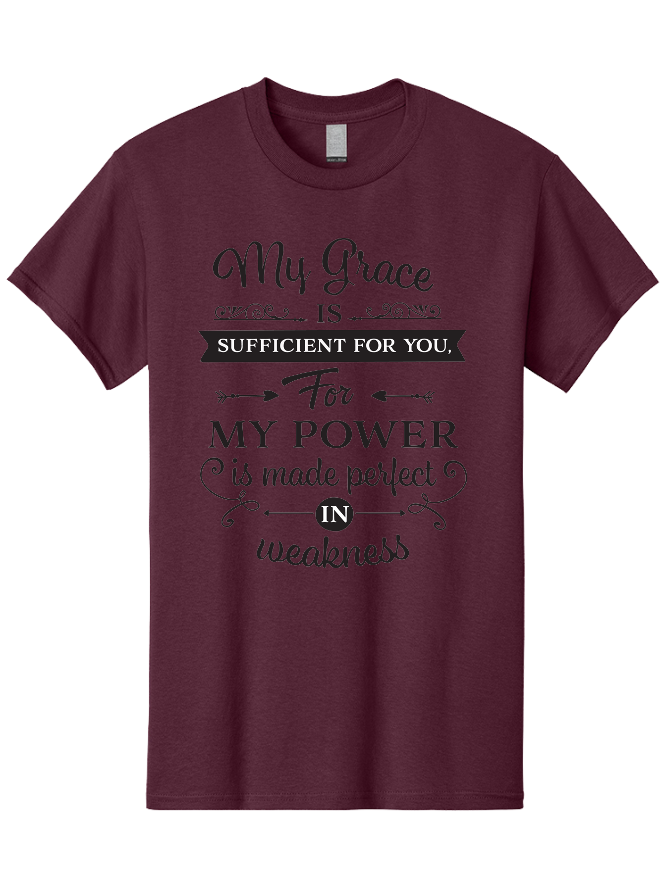 My-Grace-Is-Sufficient Men'S Graphic Tee, 100% Cotton, Comfortable Casual Summer Wear, Machine Washable, Inspirational Quote, Motivational Words, Faith-Based Message, Spiritual Guidance, Encouraging Scripture, Divine Love, Sacred Text, Aad038 21