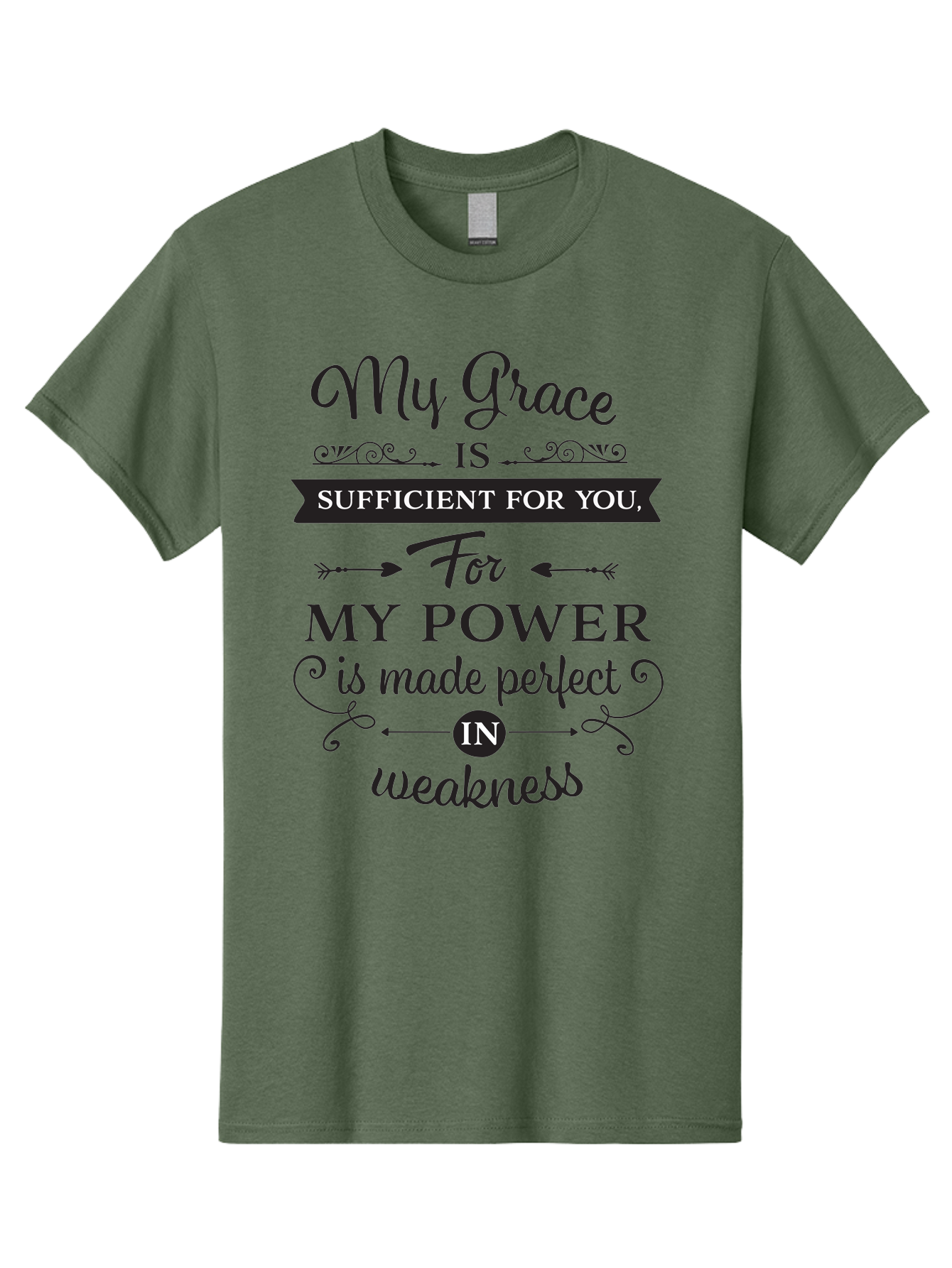 My-Grace-Is-Sufficient Men'S Graphic Tee, 100% Cotton, Comfortable Casual Summer Wear, Machine Washable, Inspirational Quote, Motivational Words, Faith-Based Message, Spiritual Guidance, Encouraging Scripture, Divine Love, Sacred Text, Aad038 5