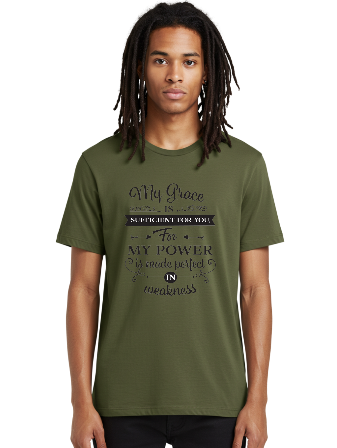 My-Grace-Is-Sufficient Men'S Graphic Tee, 100% Cotton, Comfortable Casual Summer Wear, Machine Washable, Inspirational Quote, Motivational Words, Faith-Based Message, Spiritual Guidance, Encouraging Scripture, Divine Love, Sacred Text, Aad038 6