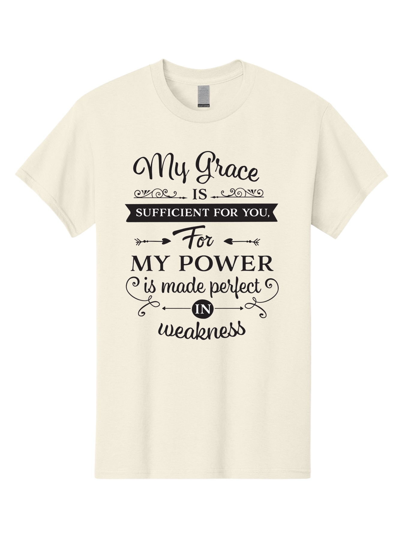 My-Grace-Is-Sufficient Men'S Graphic Tee, 100% Cotton, Comfortable Casual Summer Wear, Machine Washable, Inspirational Quote, Motivational Words, Faith-Based Message, Spiritual Guidance, Encouraging Scripture, Divine Love, Sacred Text, Aad038 17