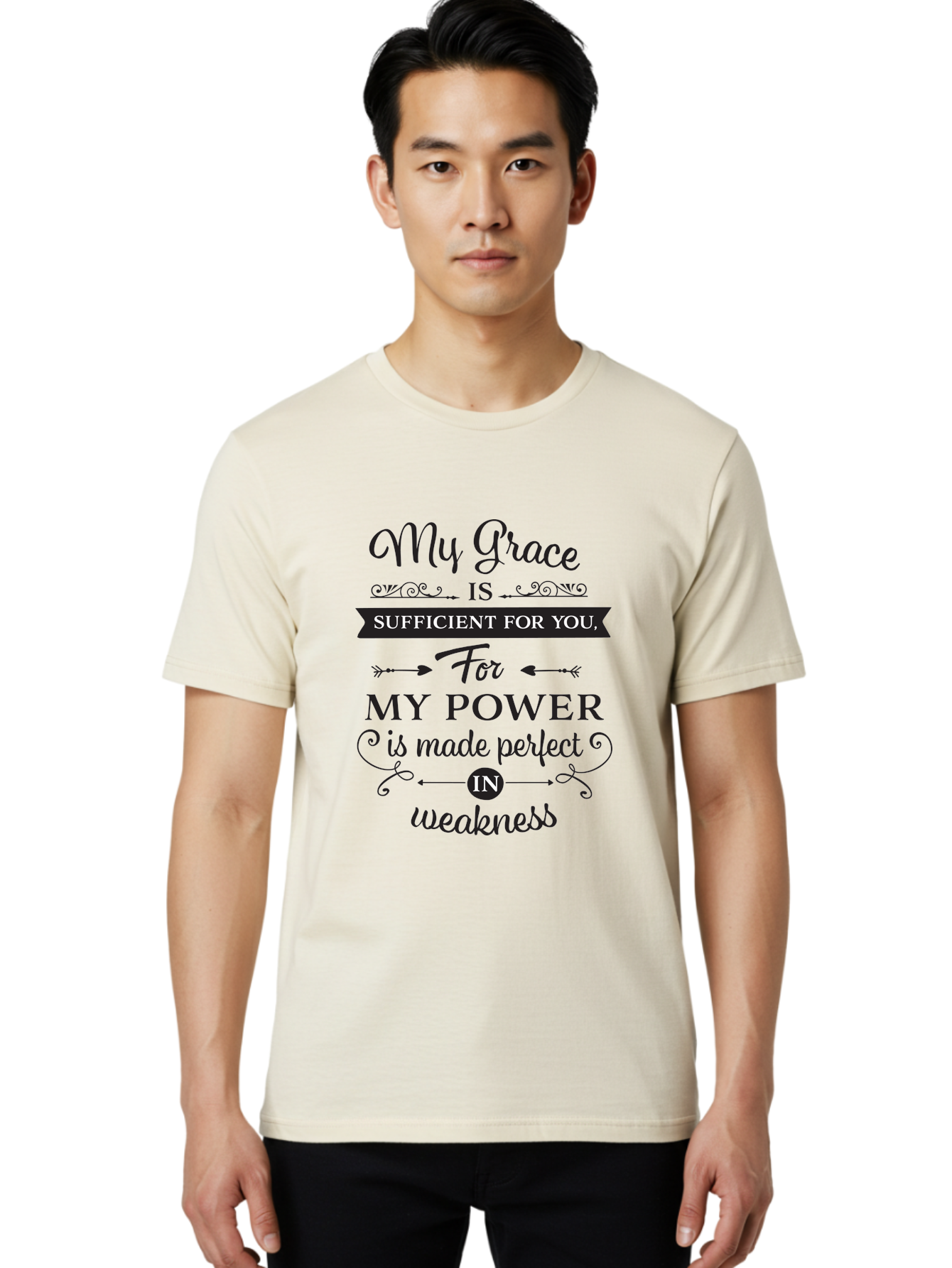 My-Grace-Is-Sufficient Men'S Graphic Tee, 100% Cotton, Comfortable Casual Summer Wear, Machine Washable, Inspirational Quote, Motivational Words, Faith-Based Message, Spiritual Guidance, Encouraging Scripture, Divine Love, Sacred Text, Aad038 18