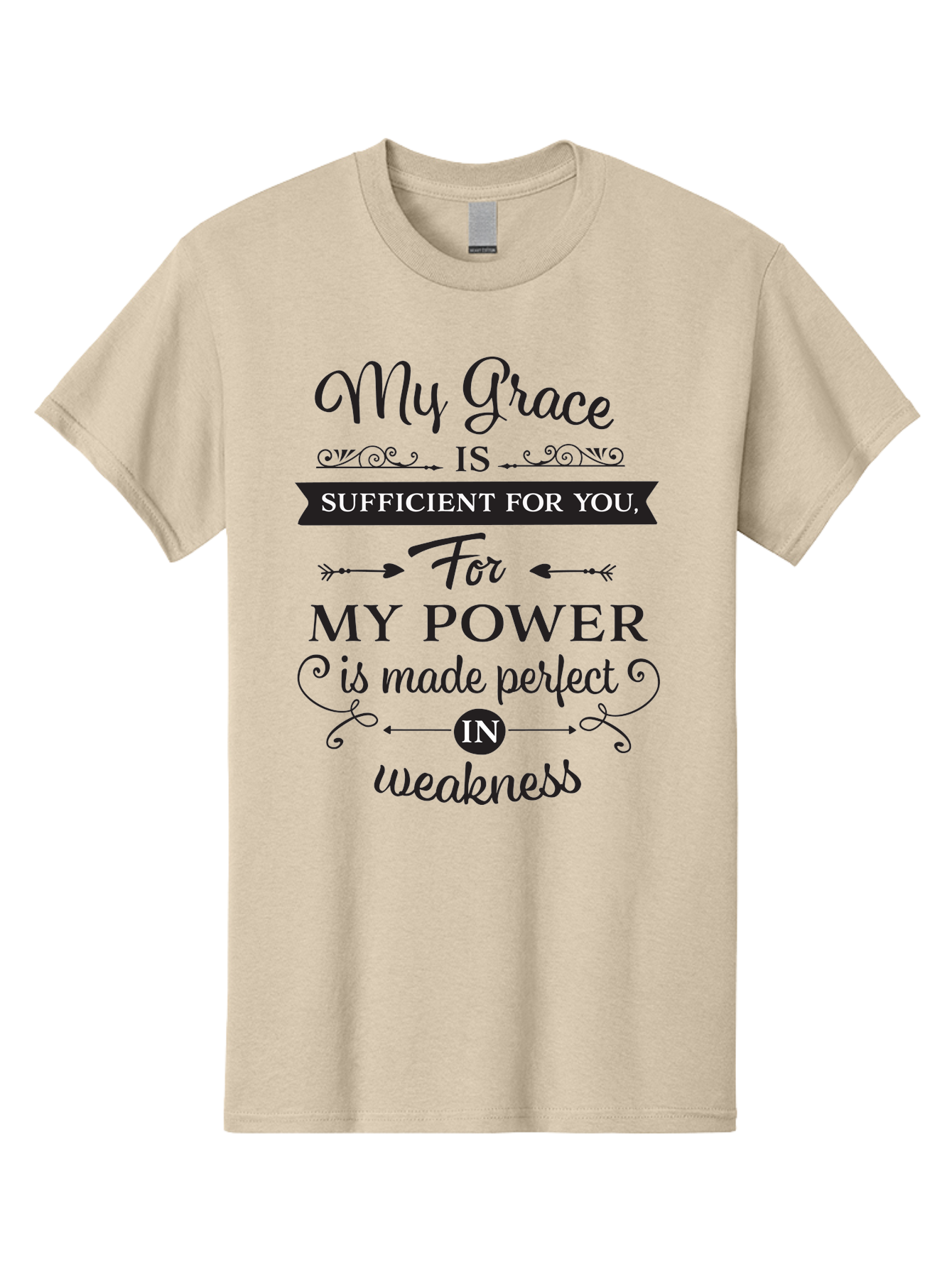 My-Grace-Is-Sufficient Men'S Graphic Tee, 100% Cotton, Comfortable Casual Summer Wear, Machine Washable, Inspirational Quote, Motivational Words, Faith-Based Message, Spiritual Guidance, Encouraging Scripture, Divine Love, Sacred Text, Aad038 19