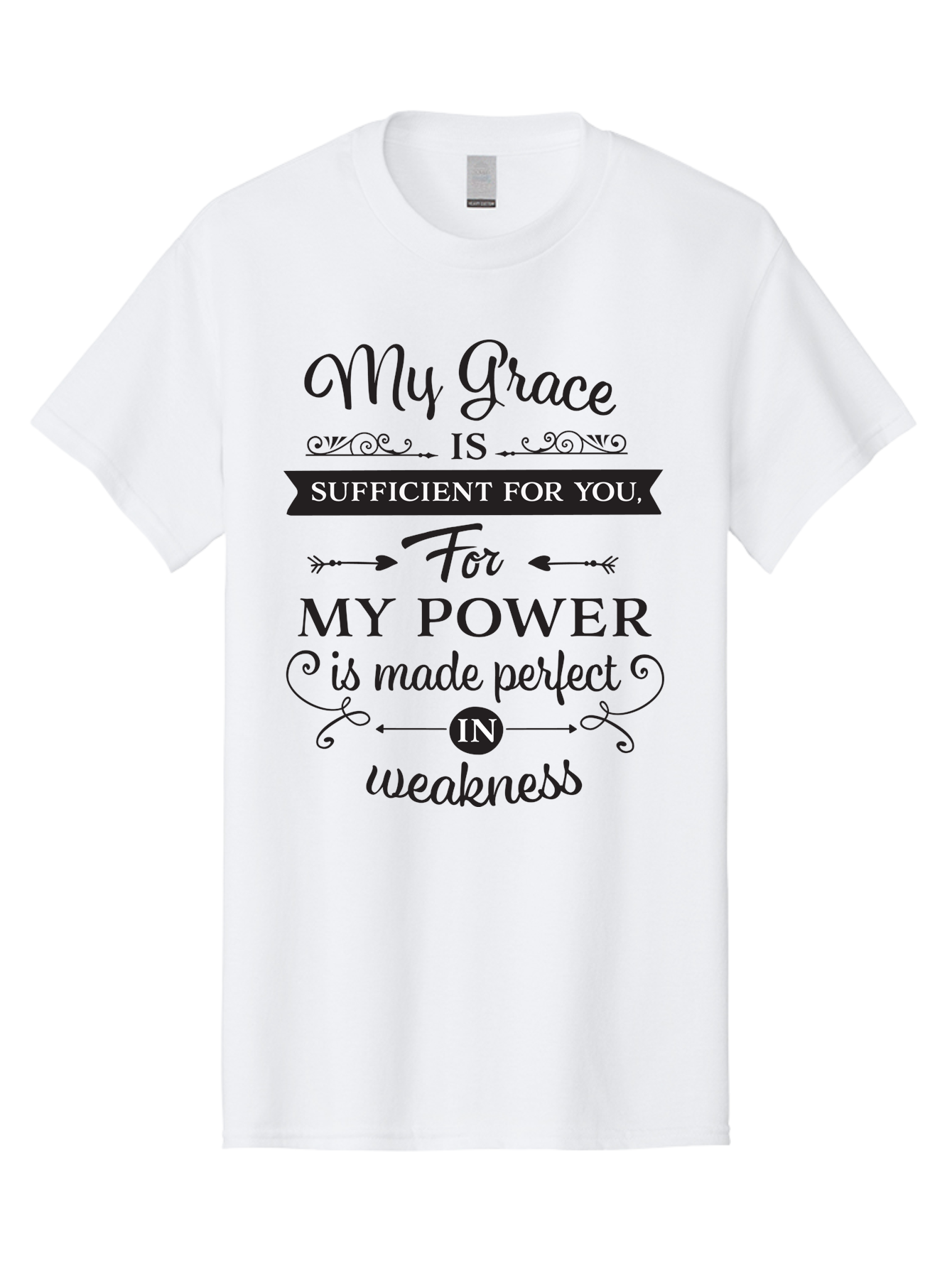My-Grace-Is-Sufficient Men'S Graphic Tee, 100% Cotton, Comfortable Casual Summer Wear, Machine Washable, Inspirational Quote, Motivational Words, Faith-Based Message, Spiritual Guidance, Encouraging Scripture, Divine Love, Sacred Text, Aad038 3