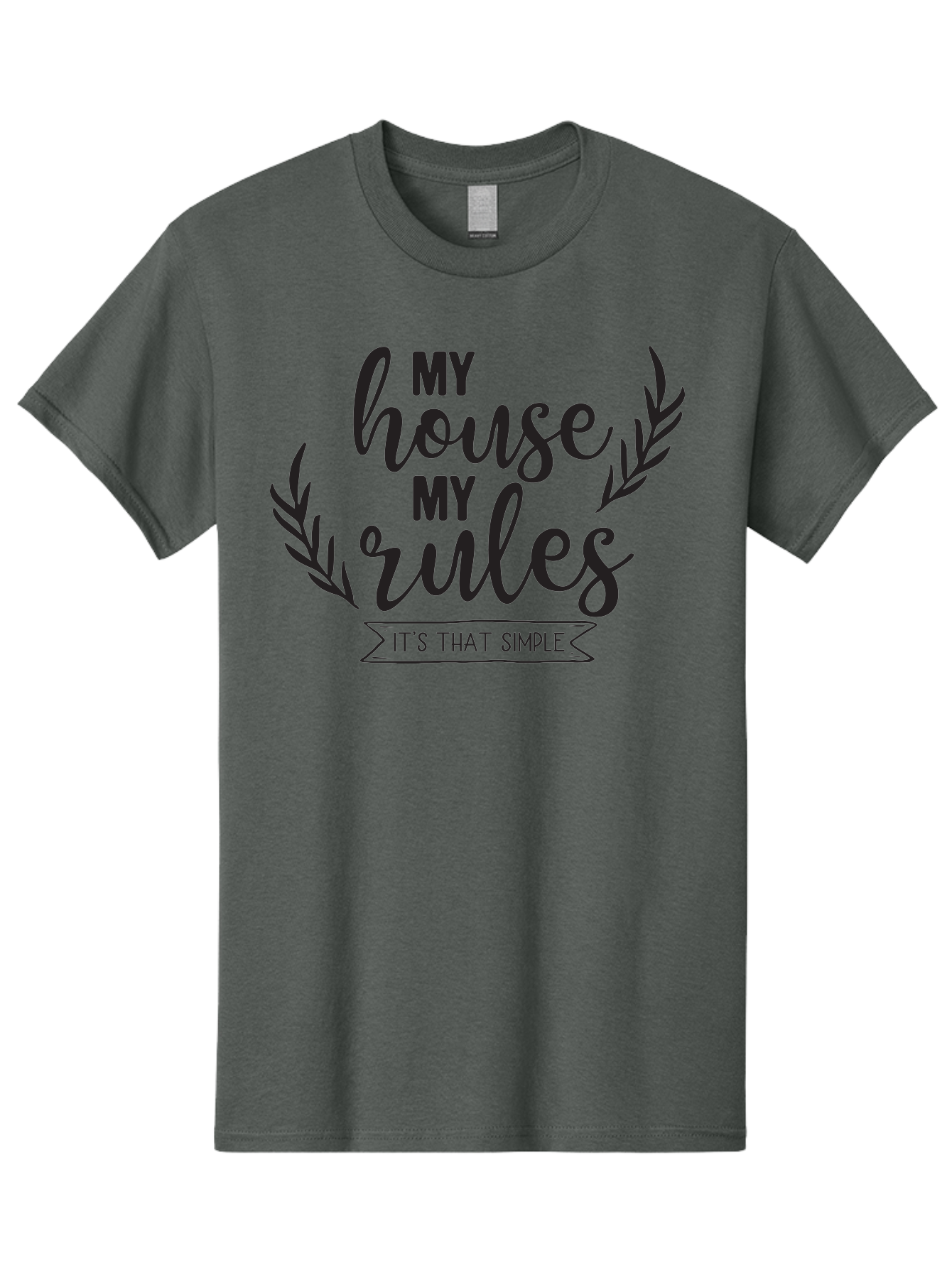My-House-My-Rules Men'S Graphic Tee, 100% Cotton, Comfortable Casual Summer Wear, Machine Washable, House Rules, Simple Living, Home Decor, Wall Art, Inspirational Quotes, Motivational Phrases, Home Sweet Home, Positive Vibes Aad040 13