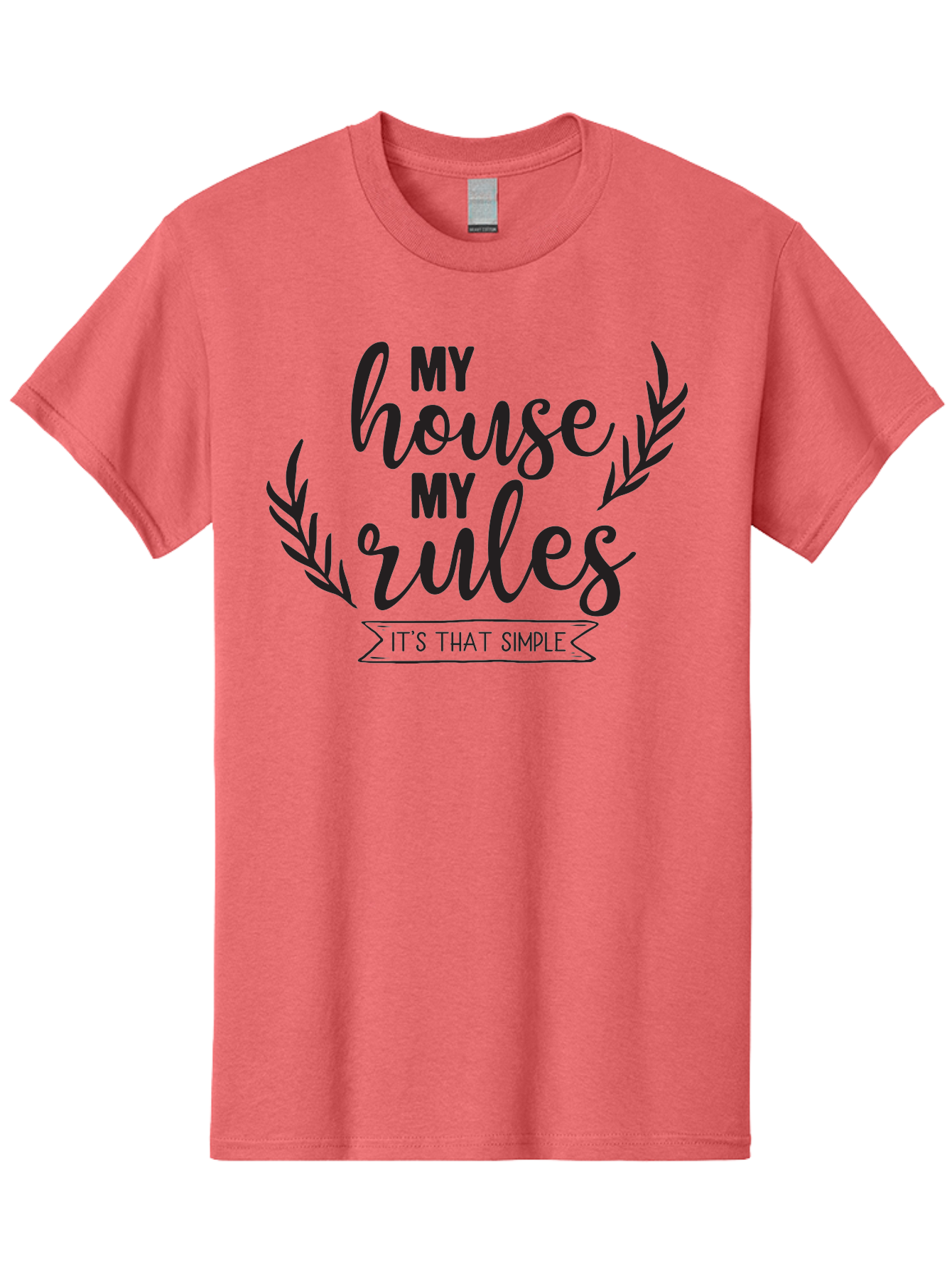 My-House-My-Rules Men'S Graphic Tee, 100% Cotton, Comfortable Casual Summer Wear, Machine Washable, House Rules, Simple Living, Home Decor, Wall Art, Inspirational Quotes, Motivational Phrases, Home Sweet Home, Positive Vibes Aad040 17