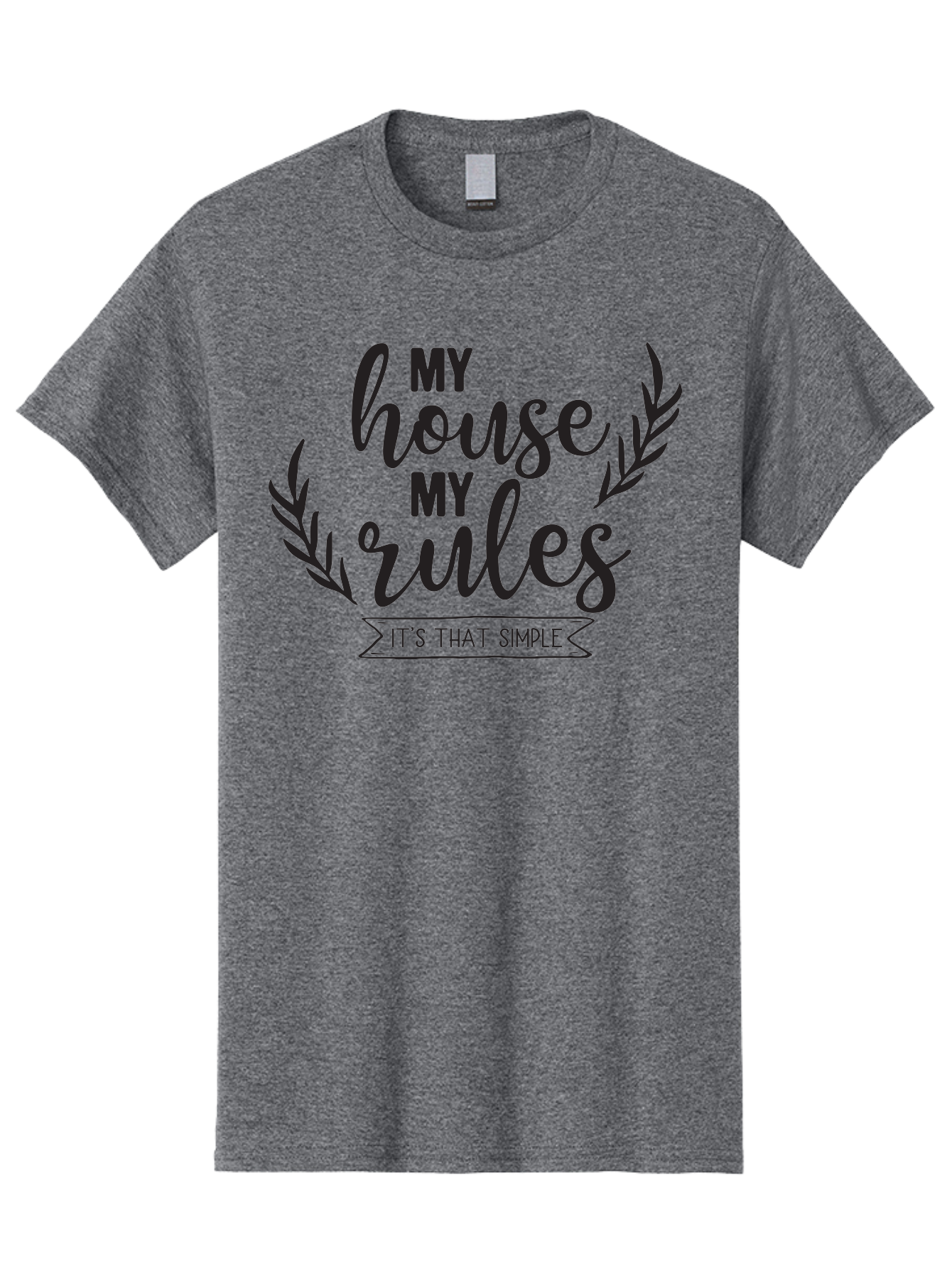 My-House-My-Rules Men'S Graphic Tee, 100% Cotton, Comfortable Casual Summer Wear, Machine Washable, House Rules, Simple Living, Home Decor, Wall Art, Inspirational Quotes, Motivational Phrases, Home Sweet Home, Positive Vibes Aad040 1