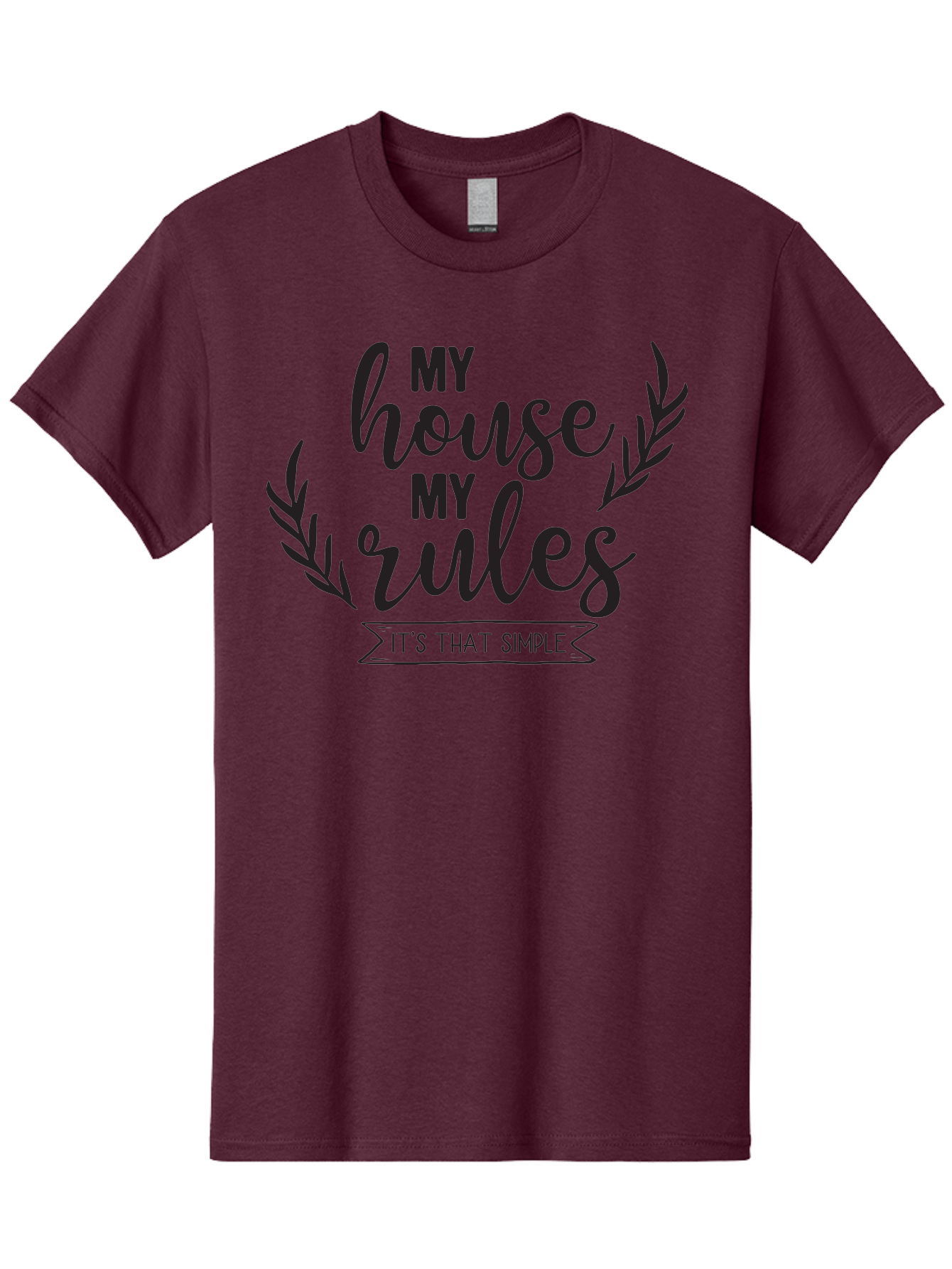 My-House-My-Rules Men'S Graphic Tee, 100% Cotton, Comfortable Casual Summer Wear, Machine Washable, House Rules, Simple Living, Home Decor, Wall Art, Inspirational Quotes, Motivational Phrases, Home Sweet Home, Positive Vibes Aad040 25