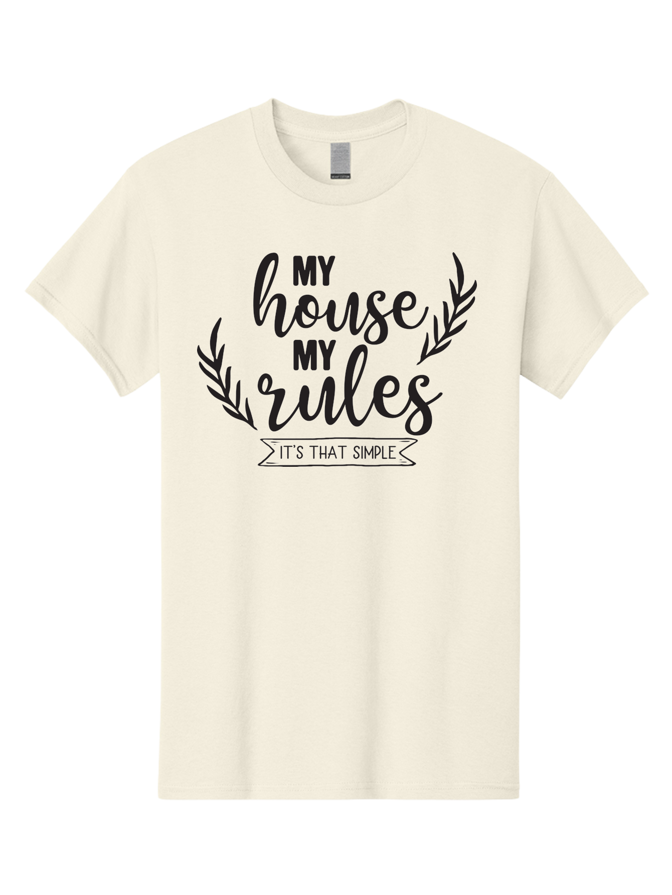 My-House-My-Rules Men'S Graphic Tee, 100% Cotton, Comfortable Casual Summer Wear, Machine Washable, House Rules, Simple Living, Home Decor, Wall Art, Inspirational Quotes, Motivational Phrases, Home Sweet Home, Positive Vibes Aad040 3