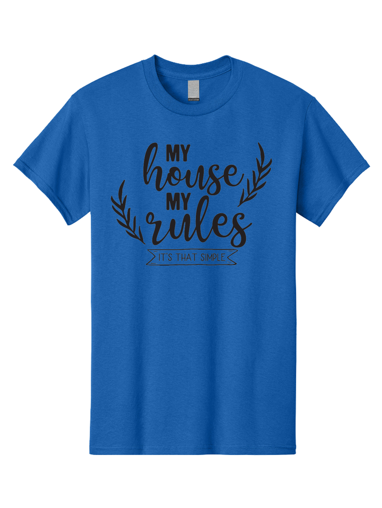 My-House-My-Rules Men'S Graphic Tee, 100% Cotton, Comfortable Casual Summer Wear, Machine Washable, House Rules, Simple Living, Home Decor, Wall Art, Inspirational Quotes, Motivational Phrases, Home Sweet Home, Positive Vibes Aad040 11