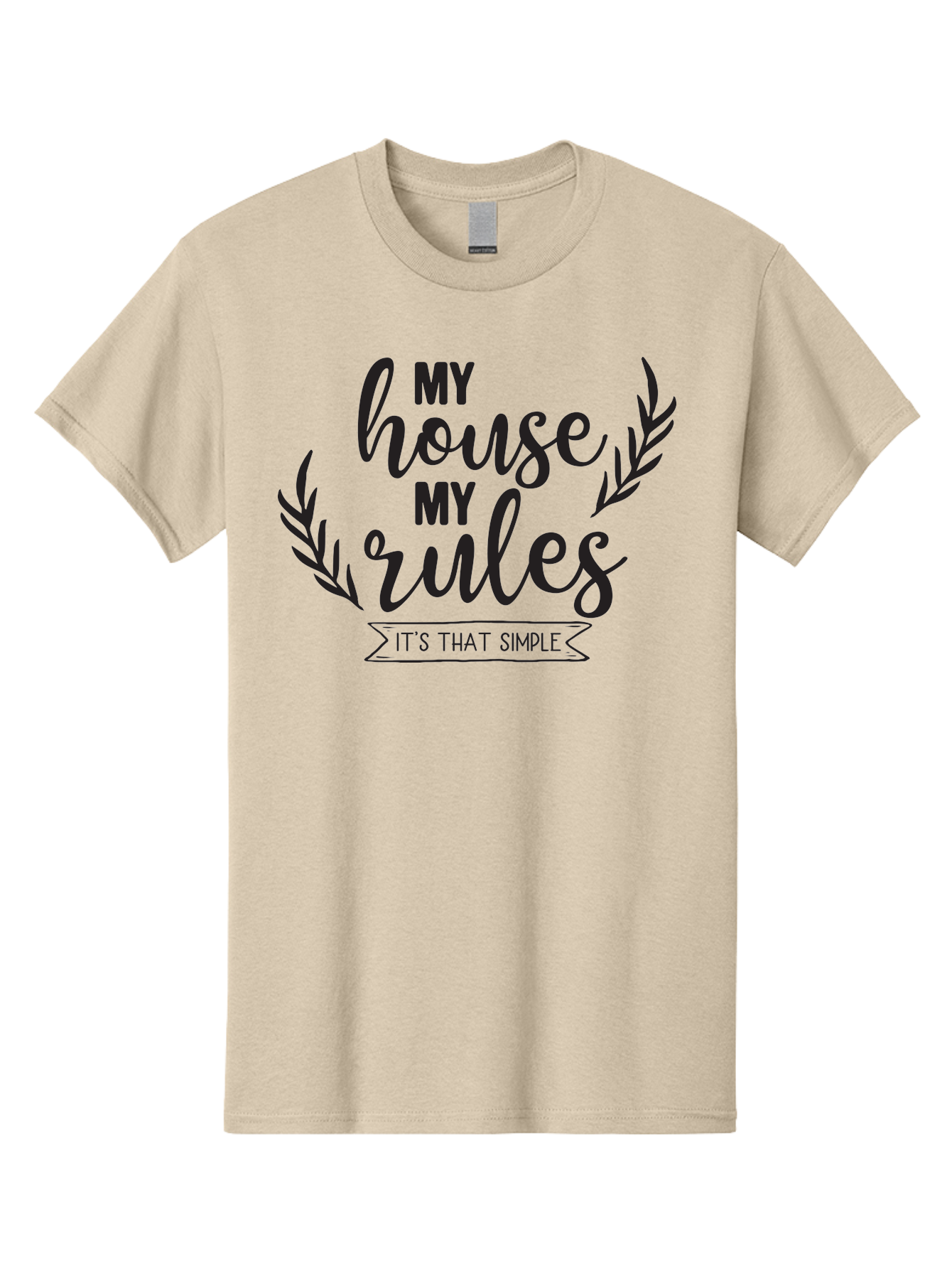 My-House-My-Rules Men'S Graphic Tee, 100% Cotton, Comfortable Casual Summer Wear, Machine Washable, House Rules, Simple Living, Home Decor, Wall Art, Inspirational Quotes, Motivational Phrases, Home Sweet Home, Positive Vibes Aad040 5