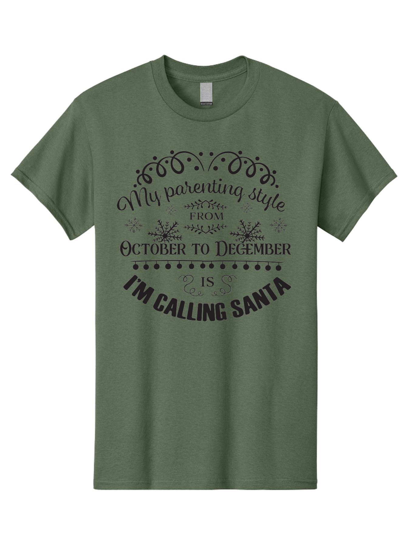 My-Parenting-Style Men'S Graphic Tee, 100% Cotton, Comfortable Casual Summer Wear, Machine Washable, Funny Parenting Quote, Parenting Style, Holiday Humor, Christmas Magic, Parenting Memes, Humorous Quote, Festive, Aad045 29