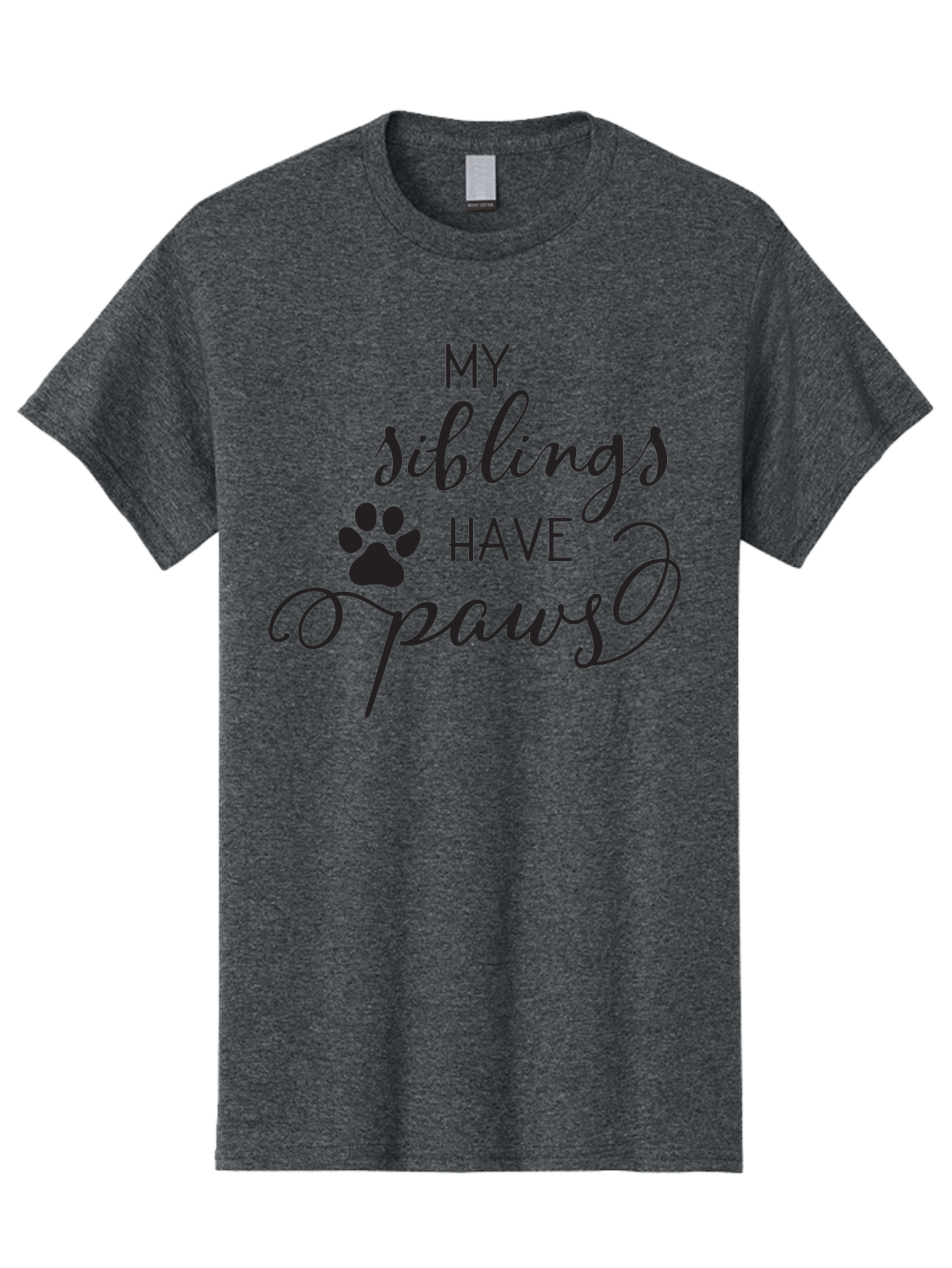 My-Siblings-Have-Paws Men'S Graphic Tee, 100% Cotton, Comfortable Casual Summer Wear, Machine Washable, Sibling Love, Pet Owners, Dog Lovers, Funny Quote, Playful Design, Animal Theme, Paw Print, Unique Gift, Pet Siblings Aad047 17