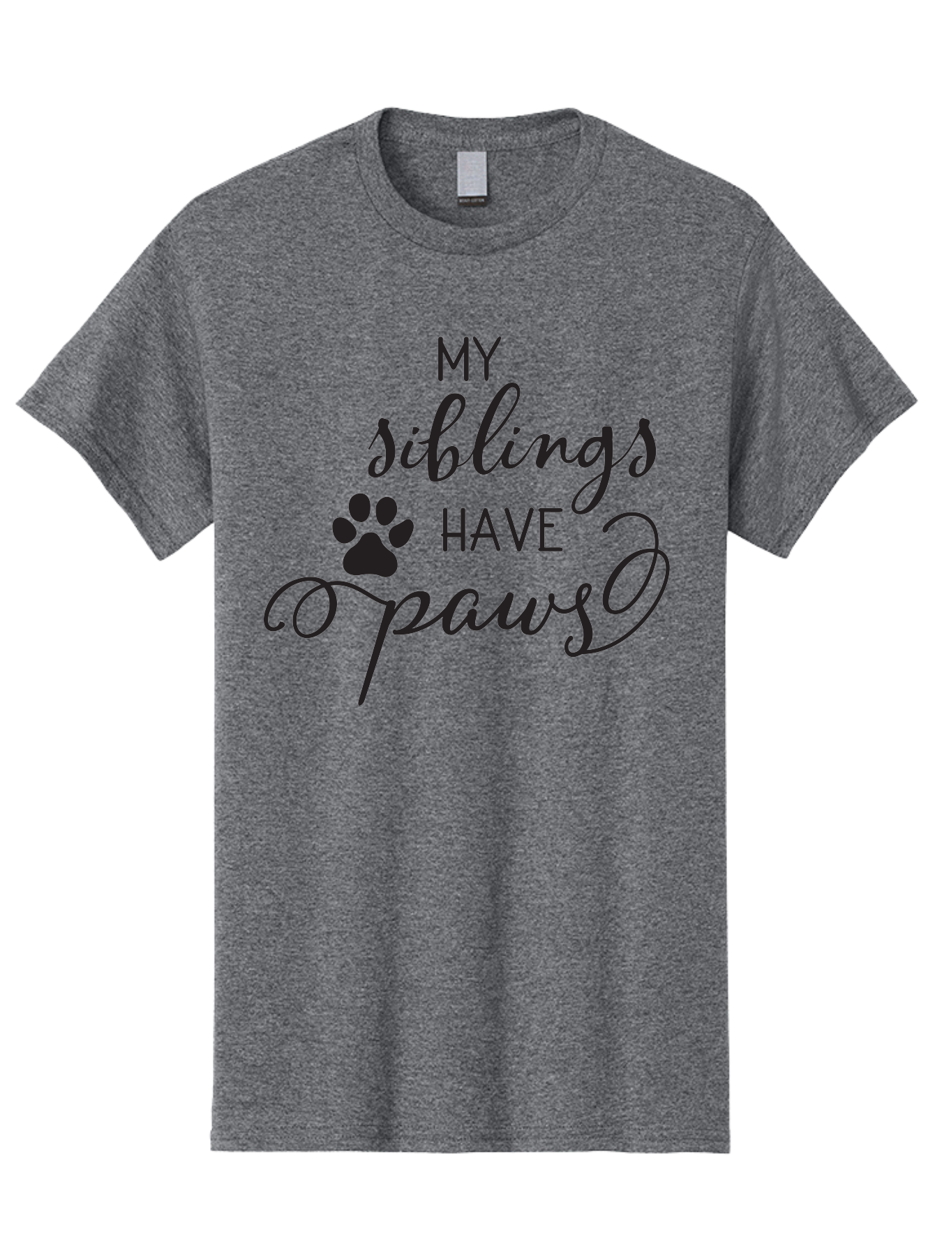My-Siblings-Have-Paws Men'S Graphic Tee, 100% Cotton, Comfortable Casual Summer Wear, Machine Washable, Sibling Love, Pet Owners, Dog Lovers, Funny Quote, Playful Design, Animal Theme, Paw Print, Unique Gift, Pet Siblings Aad047 7