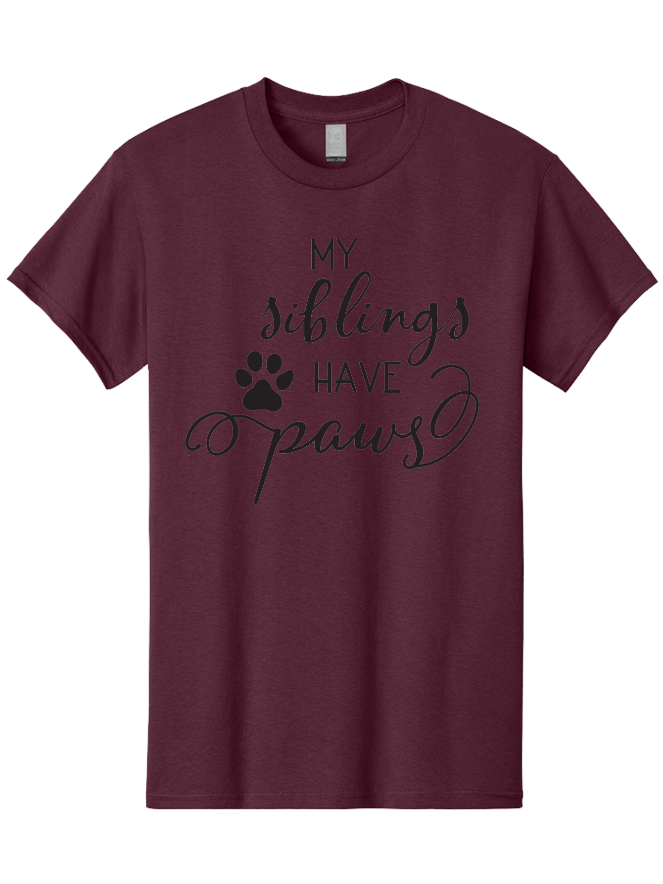 My-Siblings-Have-Paws Men'S Graphic Tee, 100% Cotton, Comfortable Casual Summer Wear, Machine Washable, Sibling Love, Pet Owners, Dog Lovers, Funny Quote, Playful Design, Animal Theme, Paw Print, Unique Gift, Pet Siblings Aad047 9