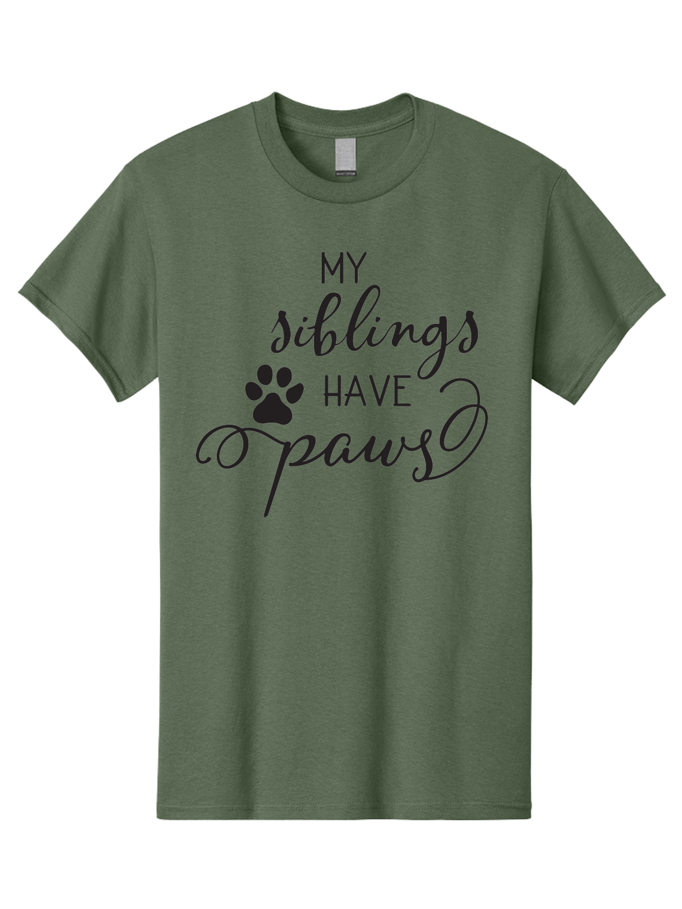 My-Siblings-Have-Paws Men'S Graphic Tee, 100% Cotton, Comfortable Casual Summer Wear, Machine Washable, Sibling Love, Pet Owners, Dog Lovers, Funny Quote, Playful Design, Animal Theme, Paw Print, Unique Gift, Pet Siblings Aad047 23