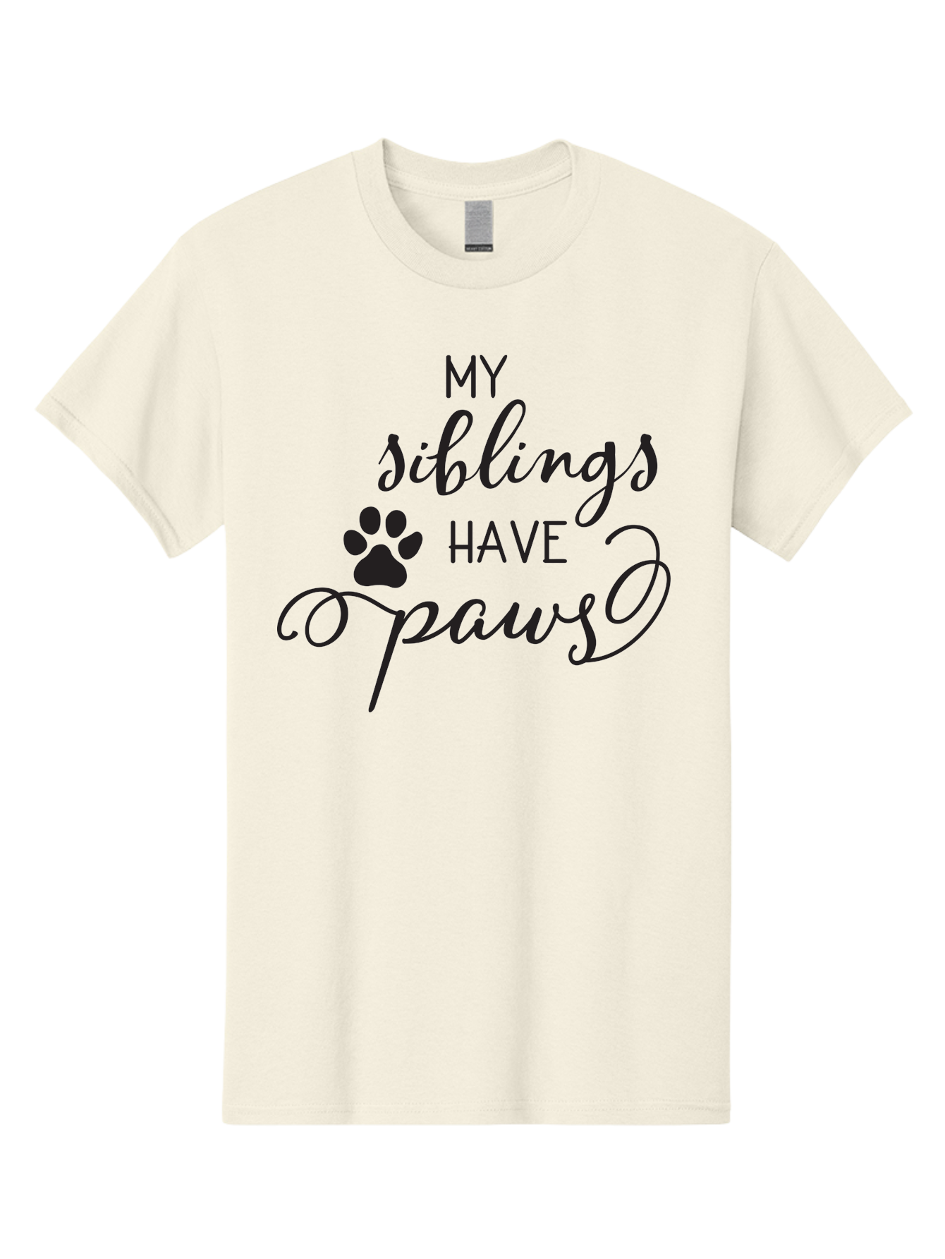 My-Siblings-Have-Paws Men'S Graphic Tee, 100% Cotton, Comfortable Casual Summer Wear, Machine Washable, Sibling Love, Pet Owners, Dog Lovers, Funny Quote, Playful Design, Animal Theme, Paw Print, Unique Gift, Pet Siblings Aad047 27